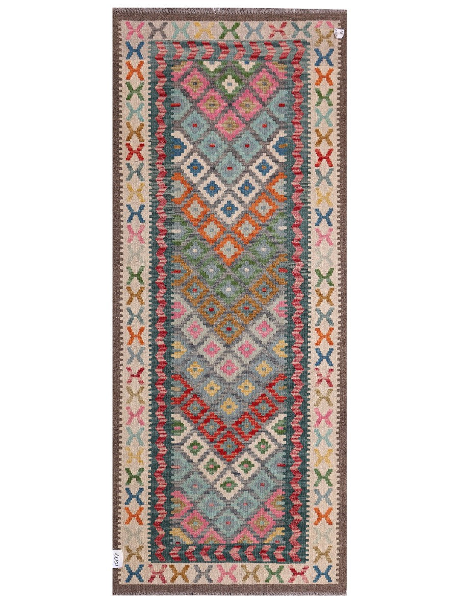 Maimana Afghanistan Kilim Rug - 203 x83 cm