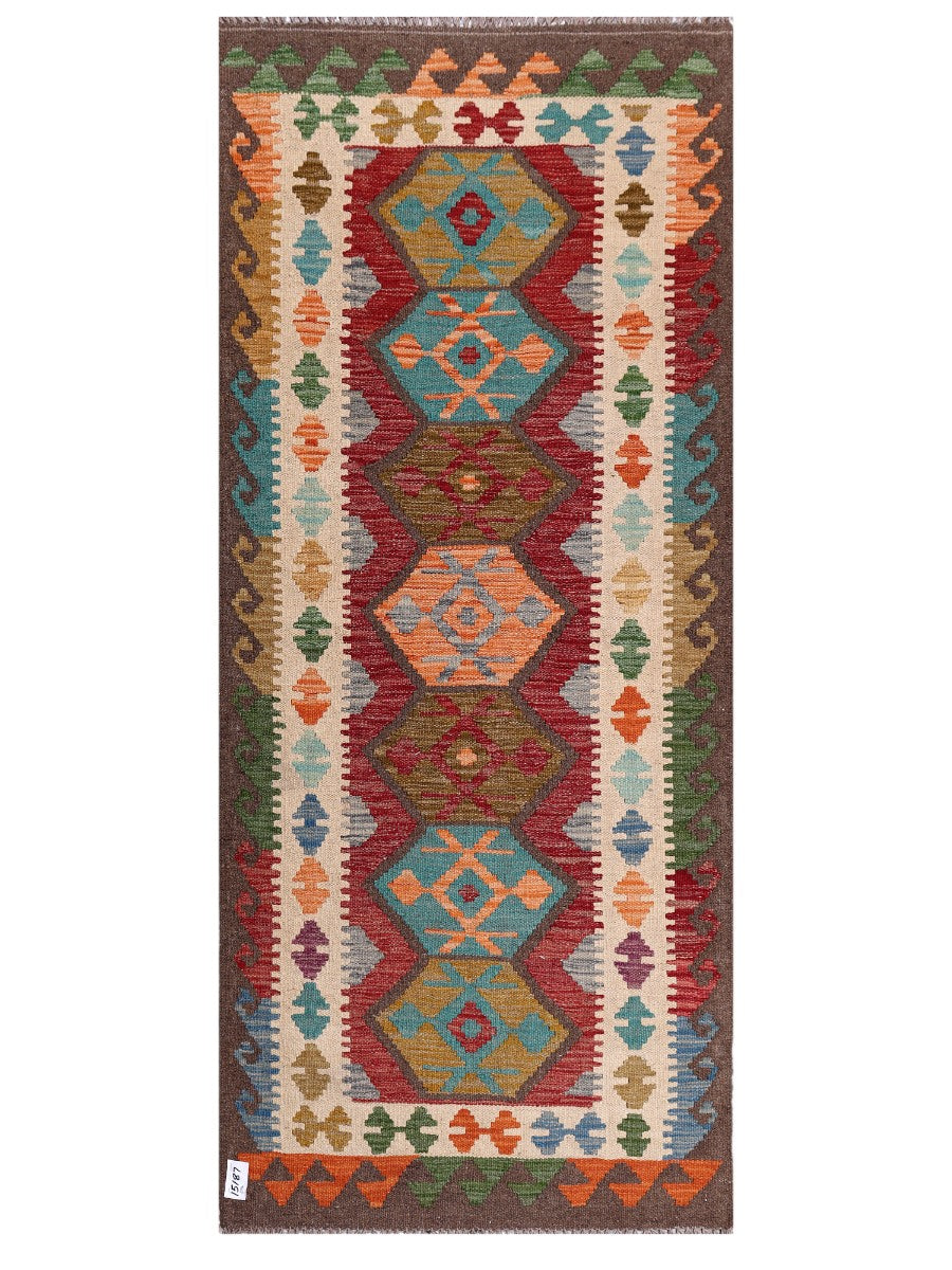 Maimana Afghanistan Kilim Rug - 191 x83 cm