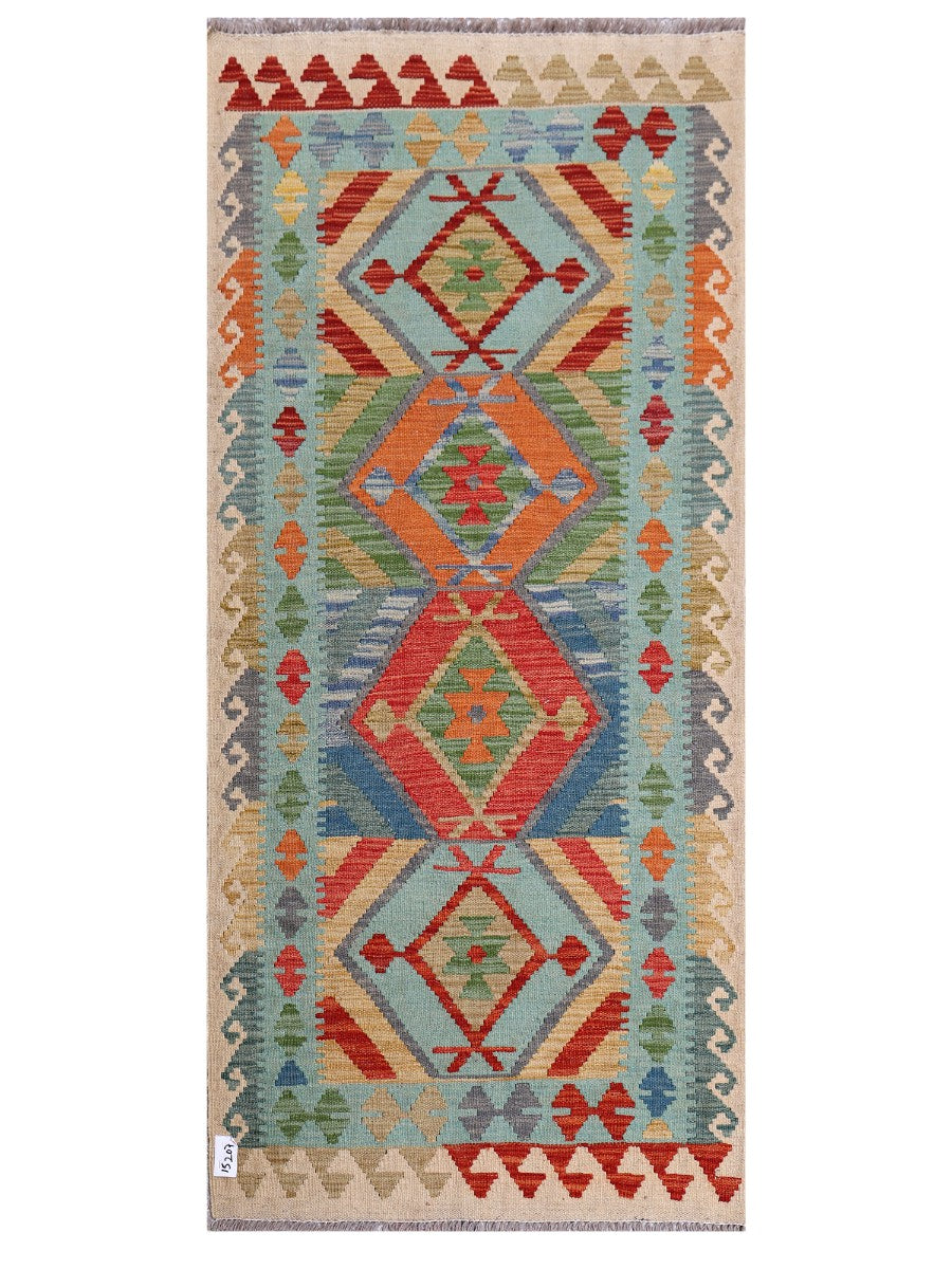 Maimana Afghanistan Kilim Rug - 191 x87 cm