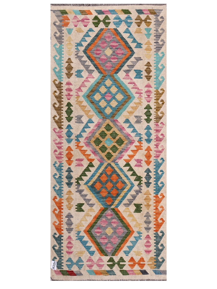 Maimana Afghanistan Kilim Rug - 198 x85 cm