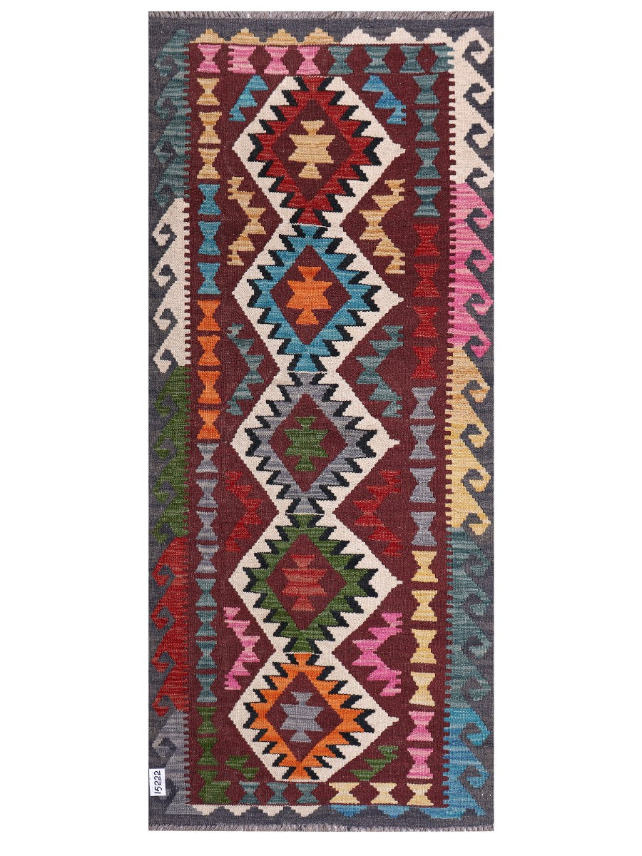 Maimana Afghanistan Kilim Rug - 192 x83 cm