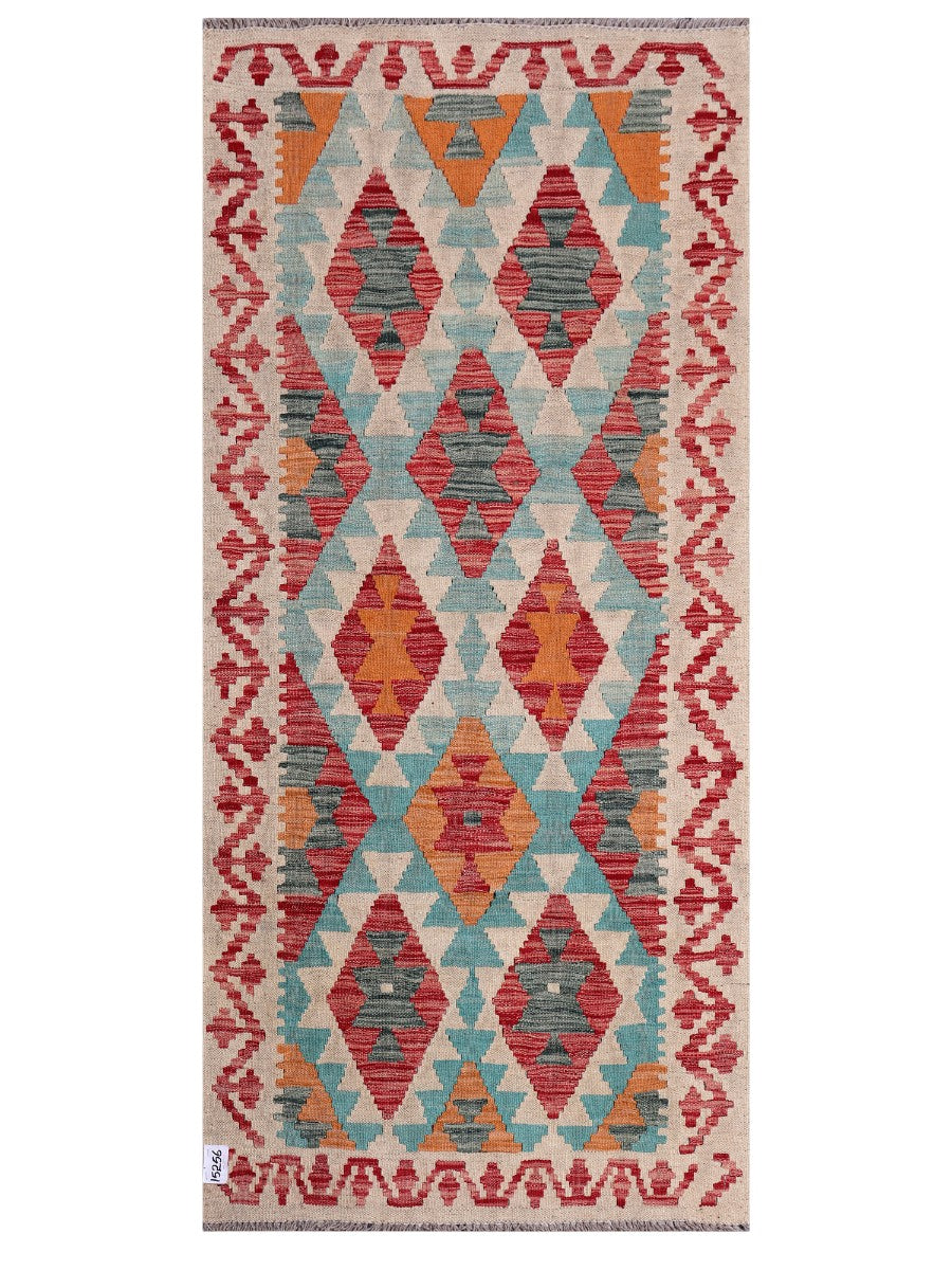 Maimana Afghanistan Kilim Rug - 189 x87 cm