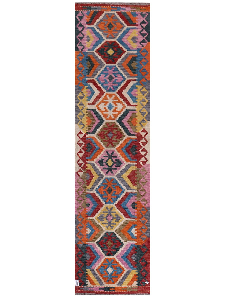 Maimana Afghanistan Kilim Runner - 301 x 79 cm