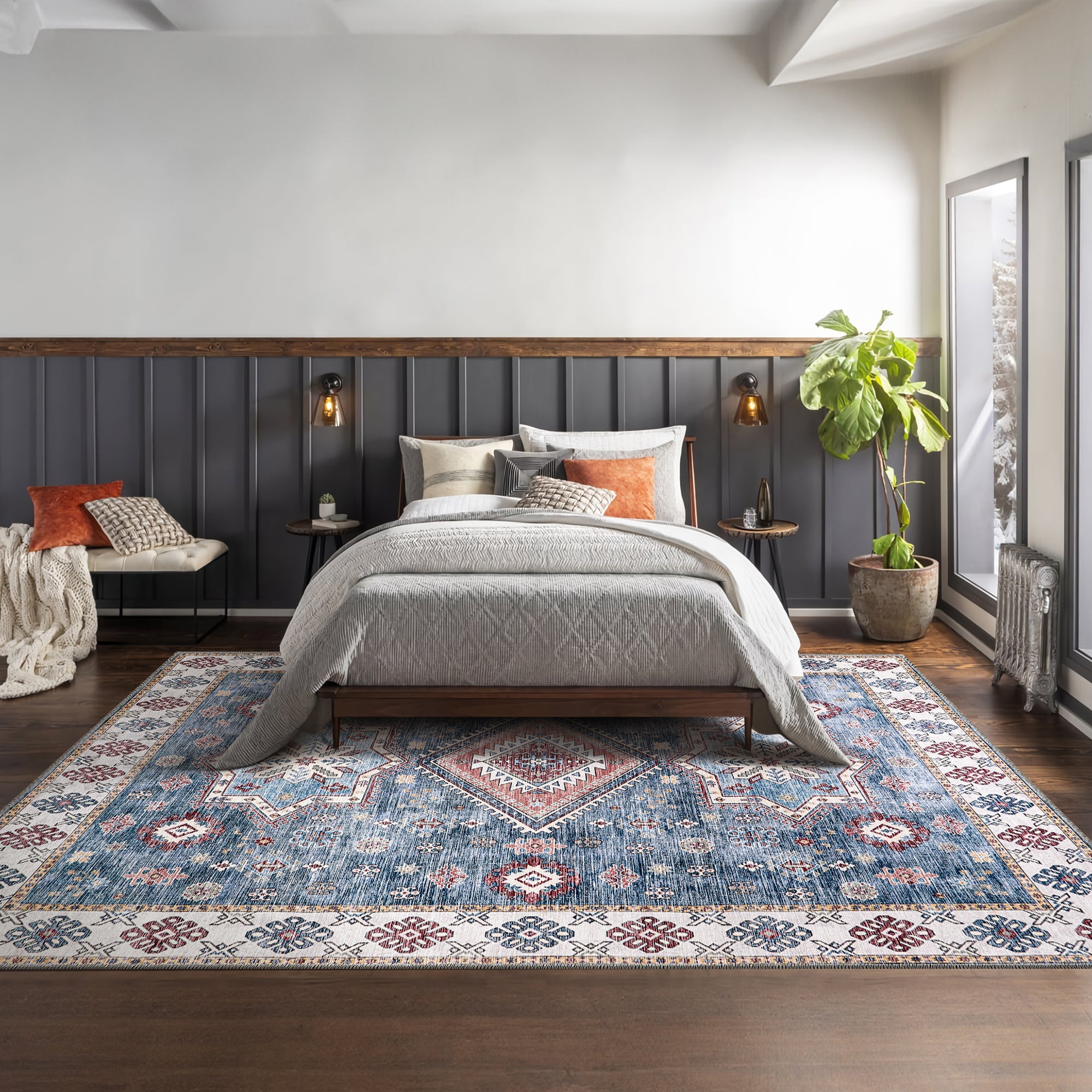 Netline Home Rugs Depot - Tribal Multicolor Geometric Washable Rug, Design NL1016