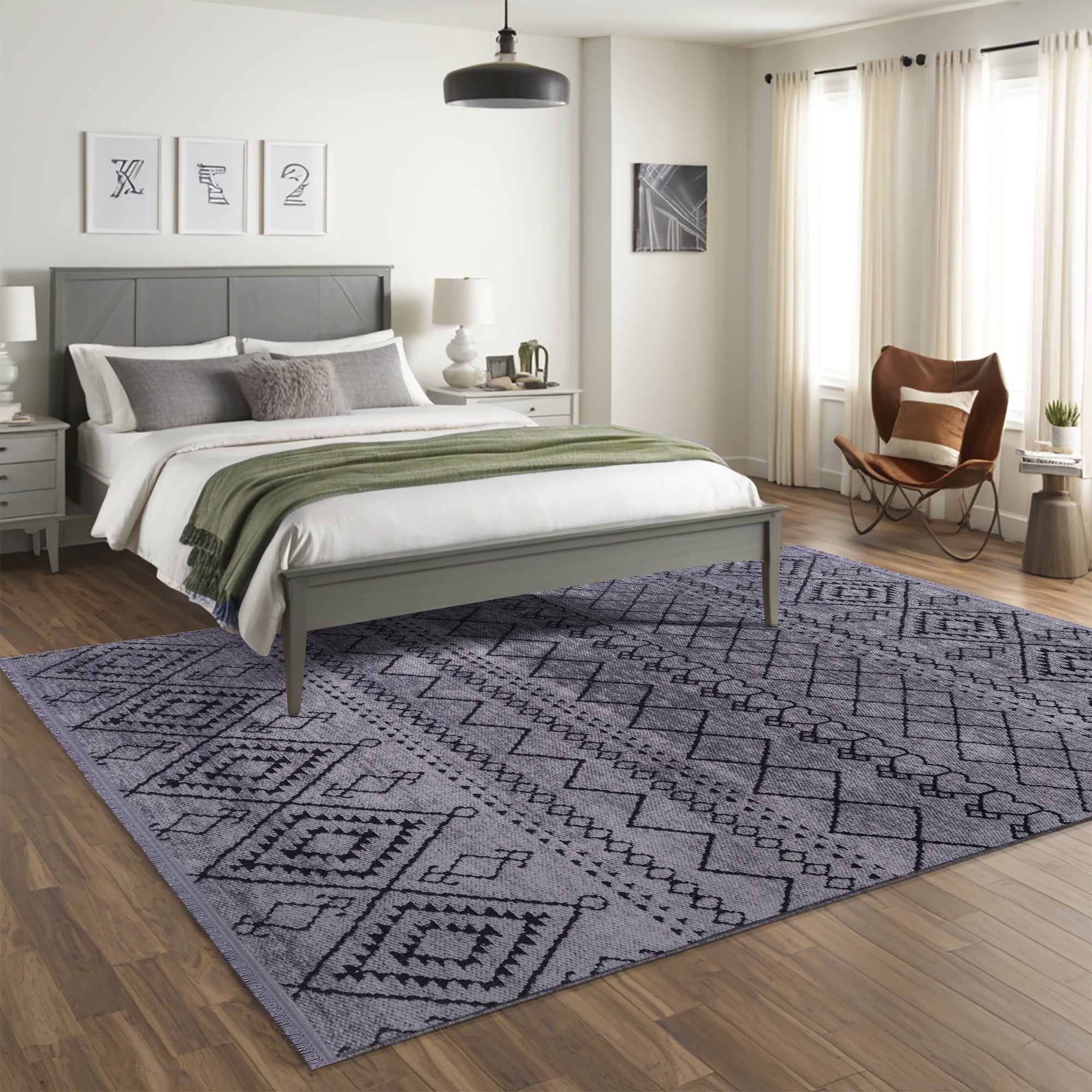 Netline Home Machine Washable Rug RW1801 – DARK GRAY Soft Chenille