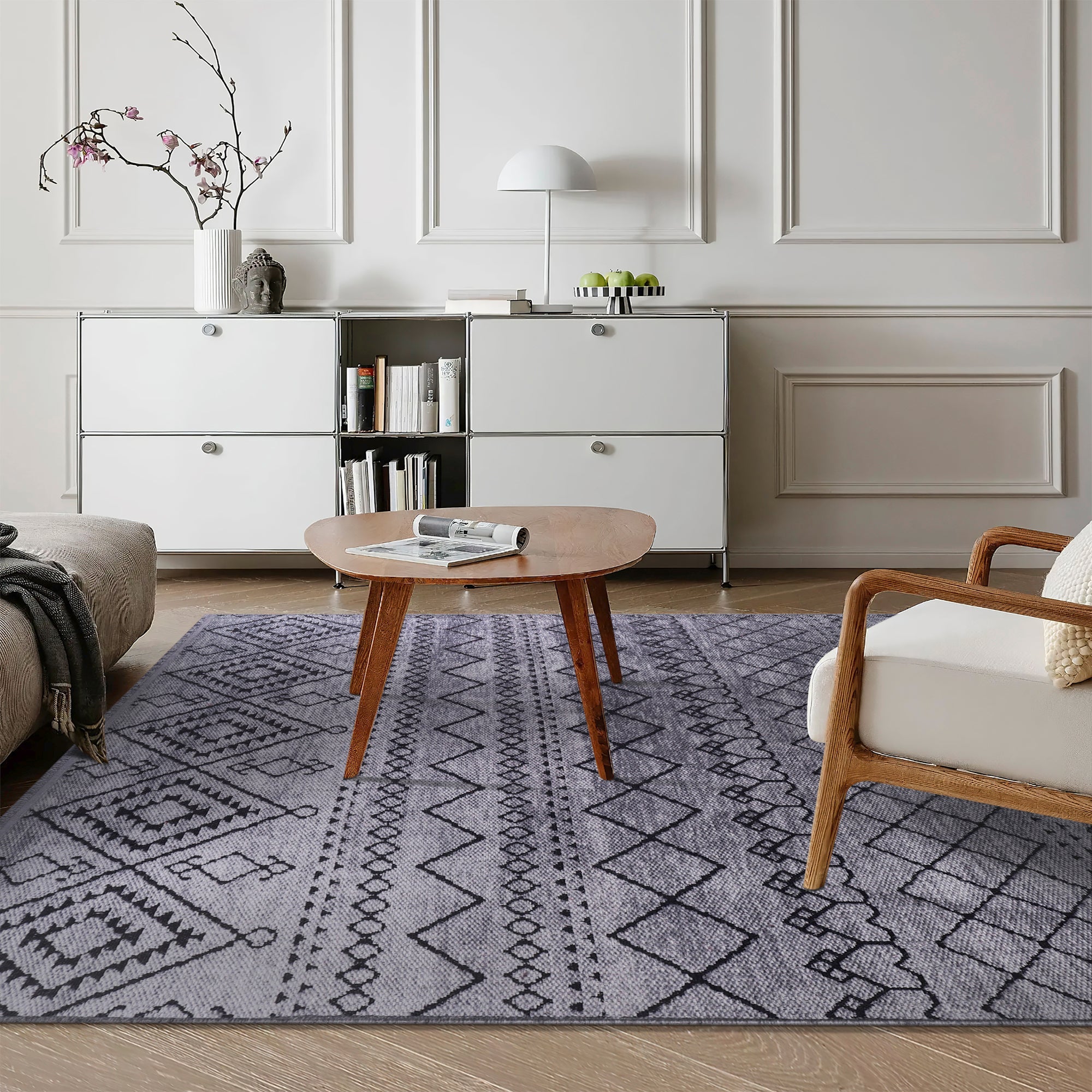 Netline Home Machine Washable Rug RW1801 – DARK GRAY Soft Chenille