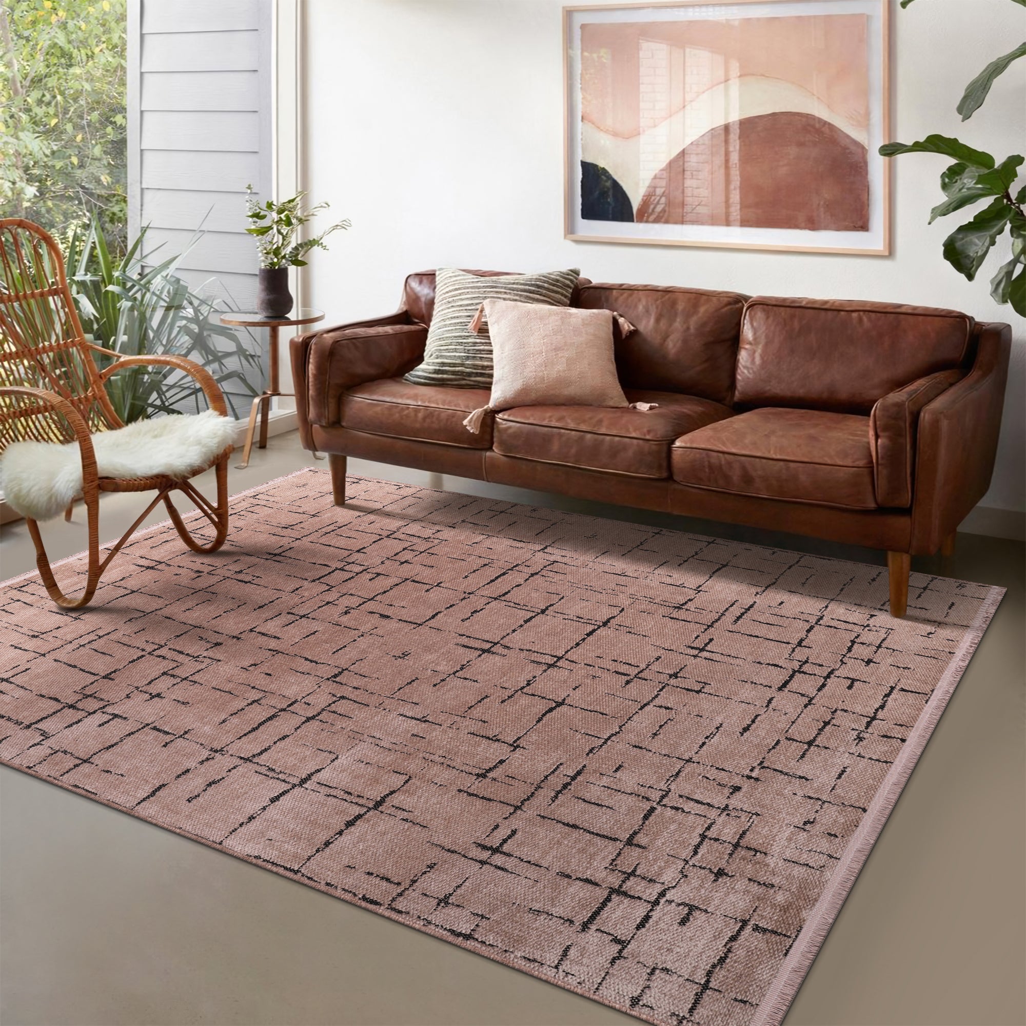 Netline Home Machine Washable Rug NT201 – BROWN Soft Chenille