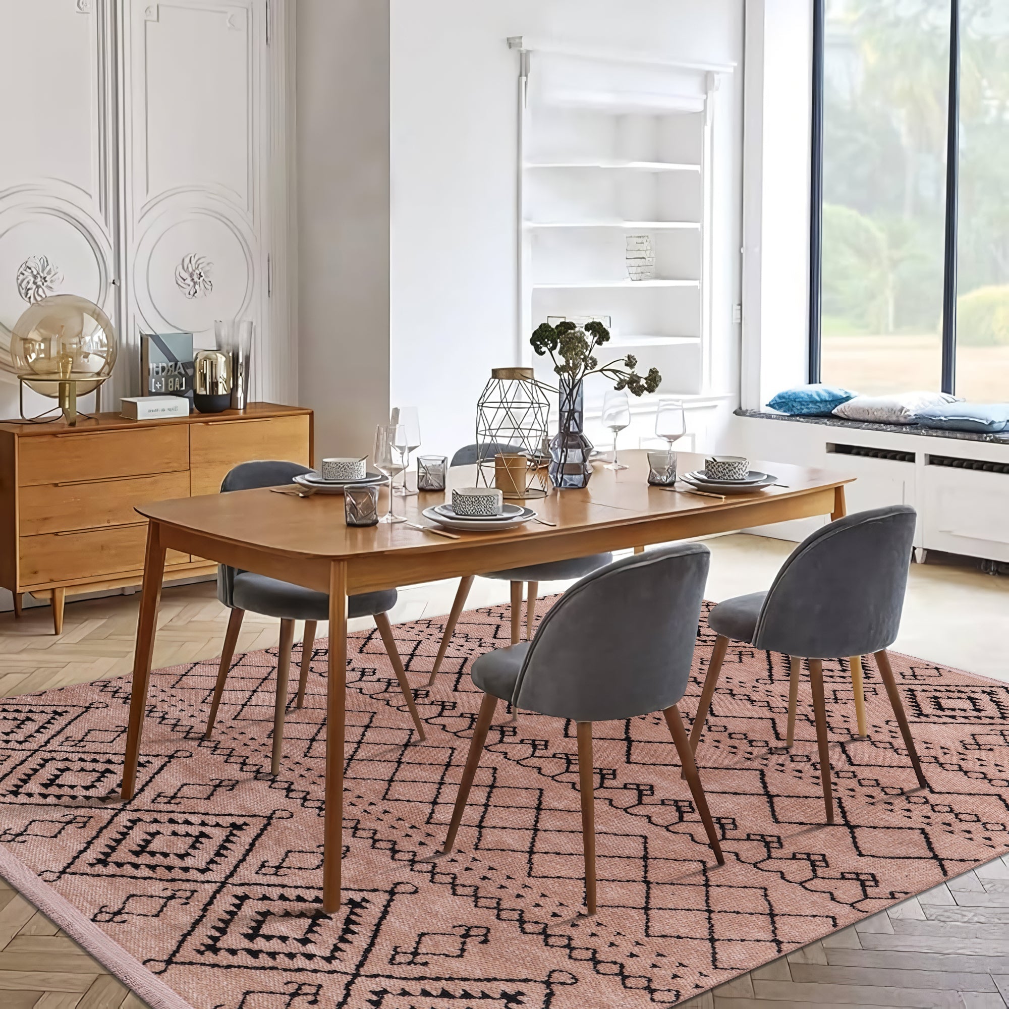 Netline Home Machine Washable Rug RW1801 – BROWN Soft Chenille