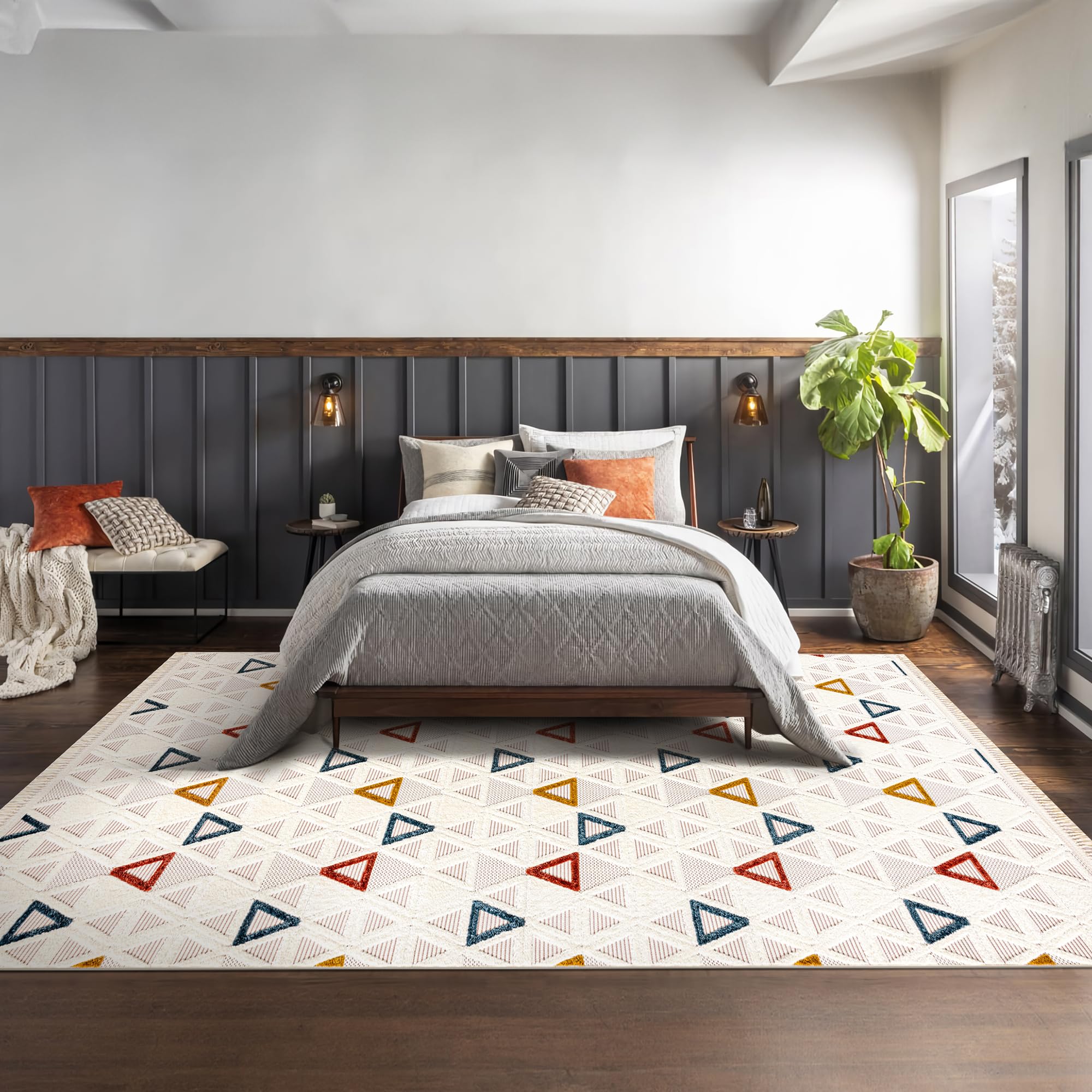 Netline Home RUGS DEPOT Area Rug for Living Room, Bedroom & Hallway β Soft & Durable Low Pile Area Rugs β Bohemian, Aztec & Boho Style β Pet & Kid-Friendly, Ideal for High-Traffic Areas (Copy)