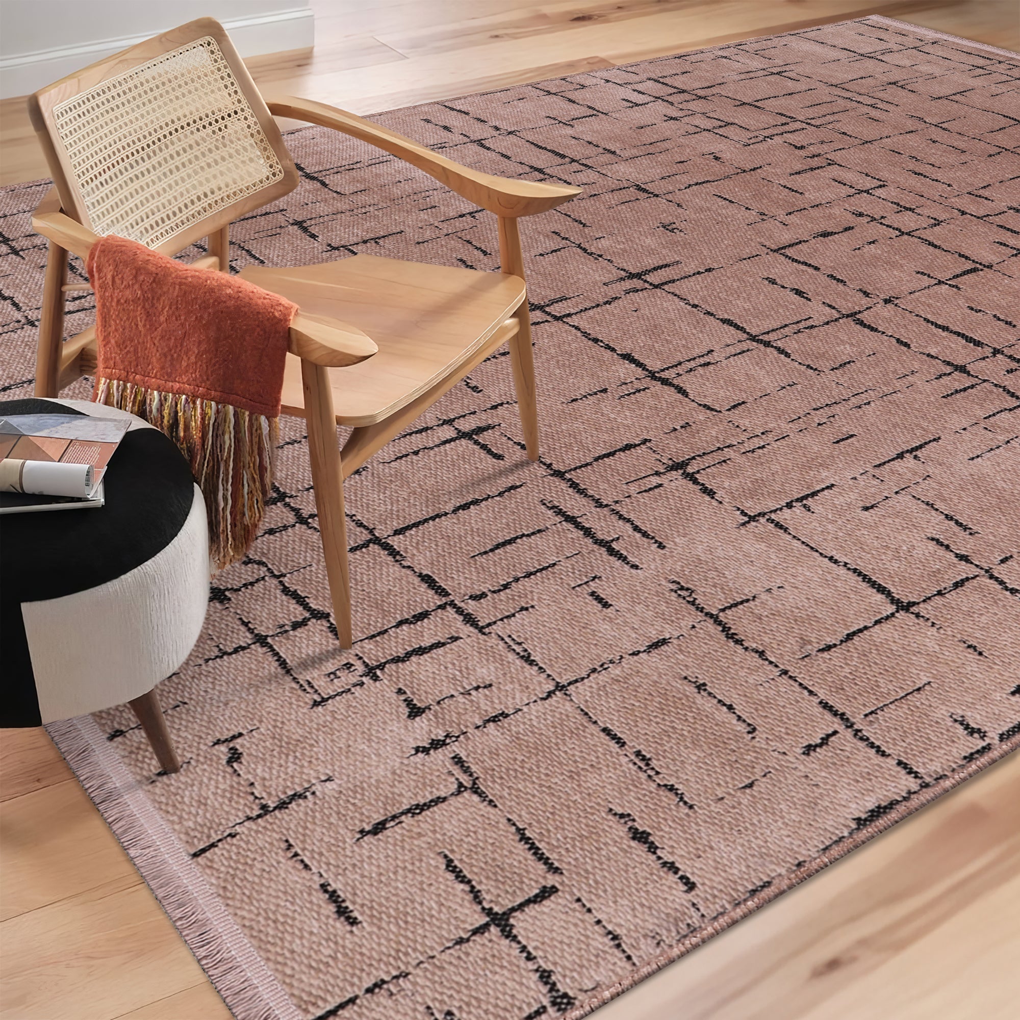 Netline Home Machine Washable Rug NT201 – BROWN Soft Chenille