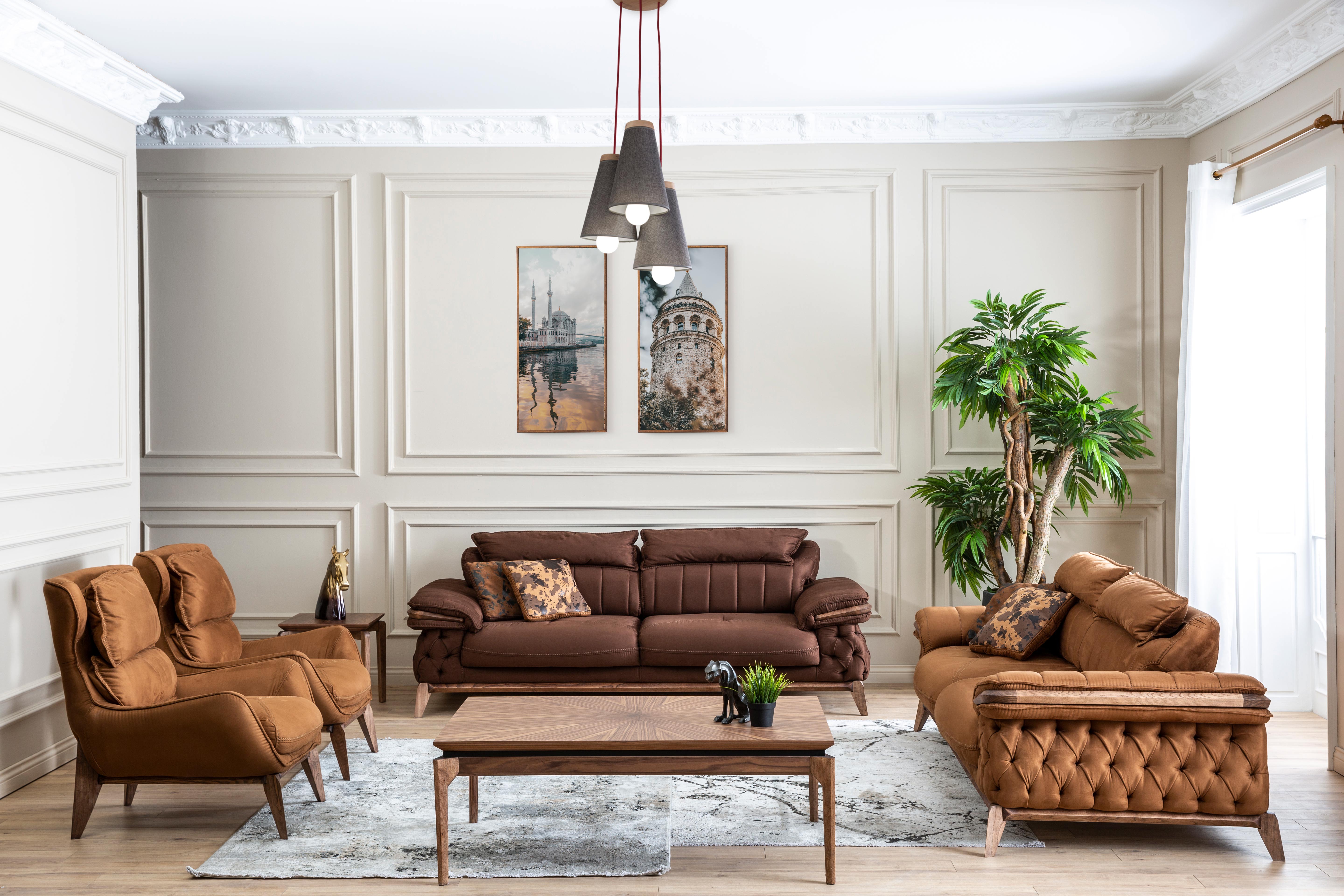 Modern Maserati sofa set by Netline Home Interior, featuring plush cushions and sleek design for stylish living room comfort.