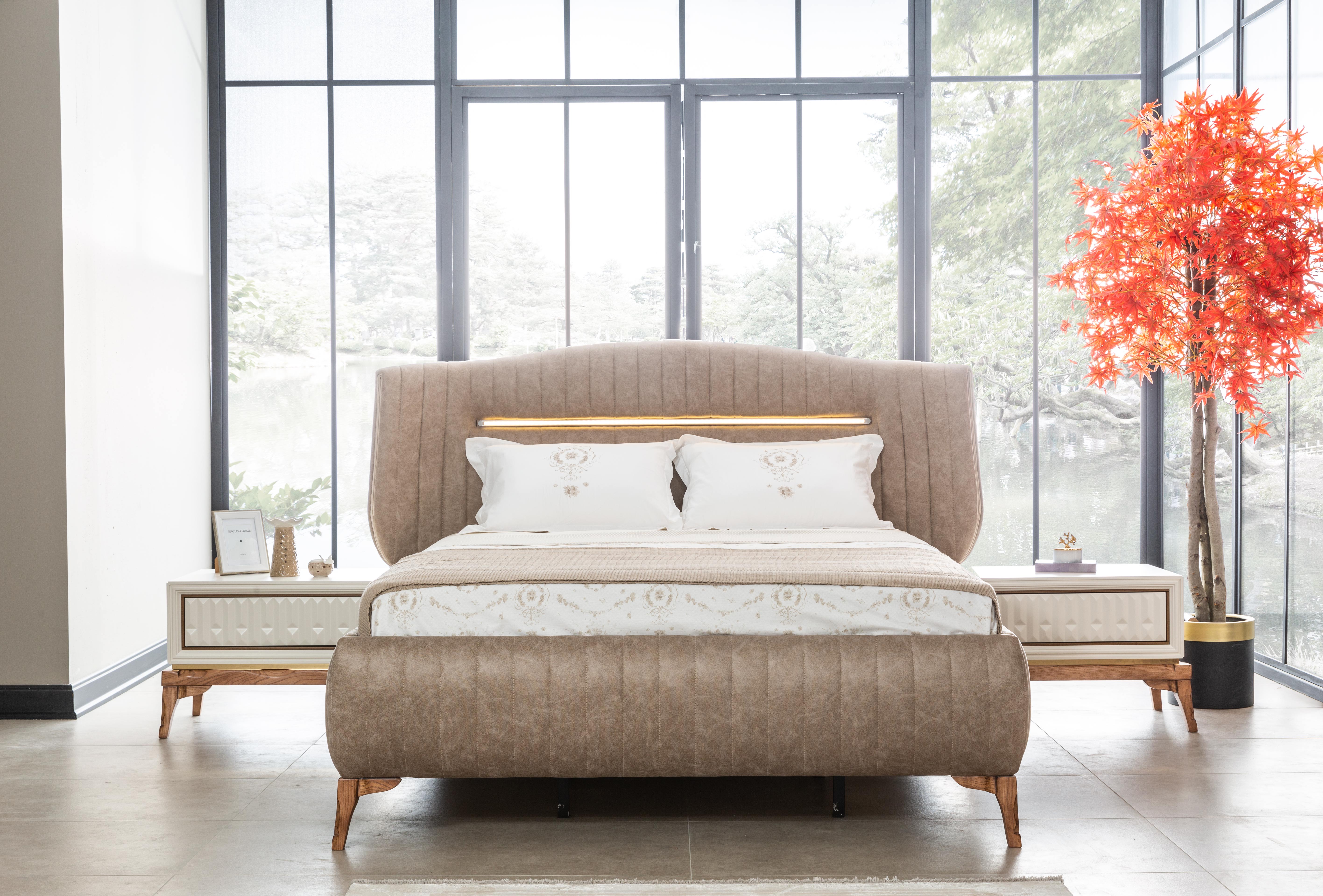 Netline Home Interior bedroom headboard and base set with modern design, supporting a bed frame and adding stylish bedroom decor.