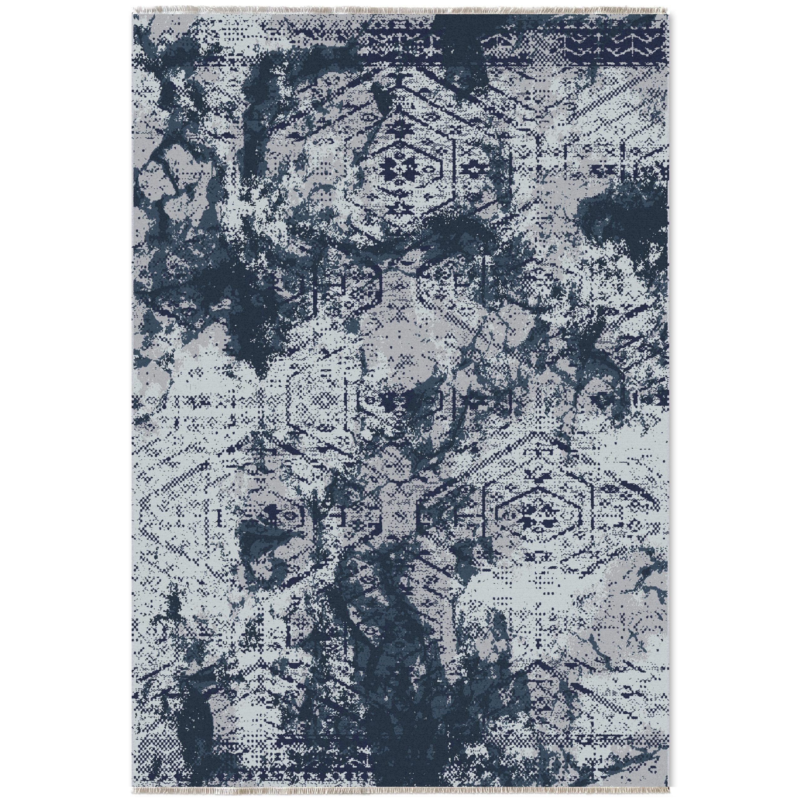 Netline Home Blue Navy Modern Machine Washable Chenille Rug Design NH7087 - Hilltop Photoshoot - Netline Home
