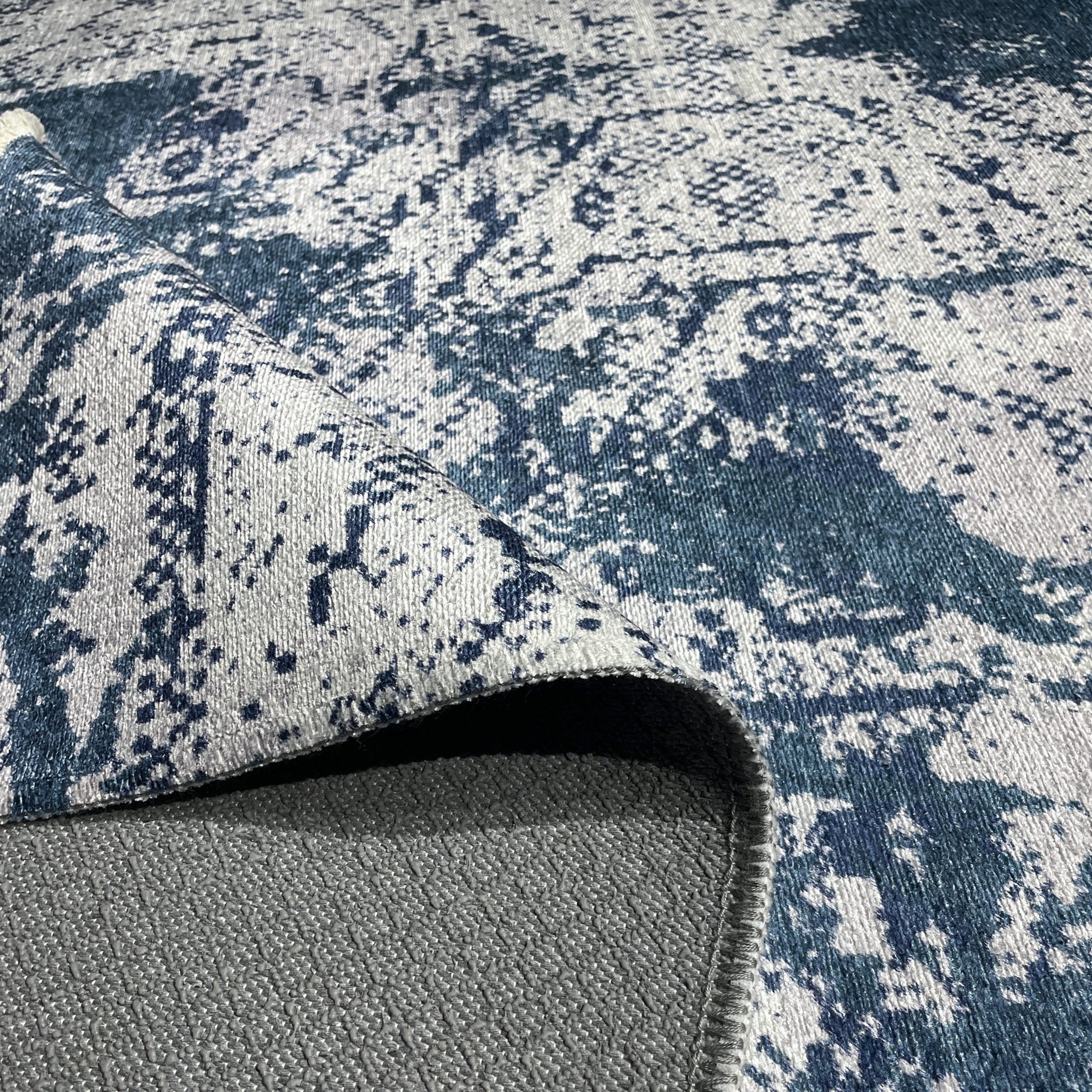 Netline Home Blue Navy Modern Machine Washable Chenille Rug Design 2250-02 - Gallery Image 4 - Netline Home