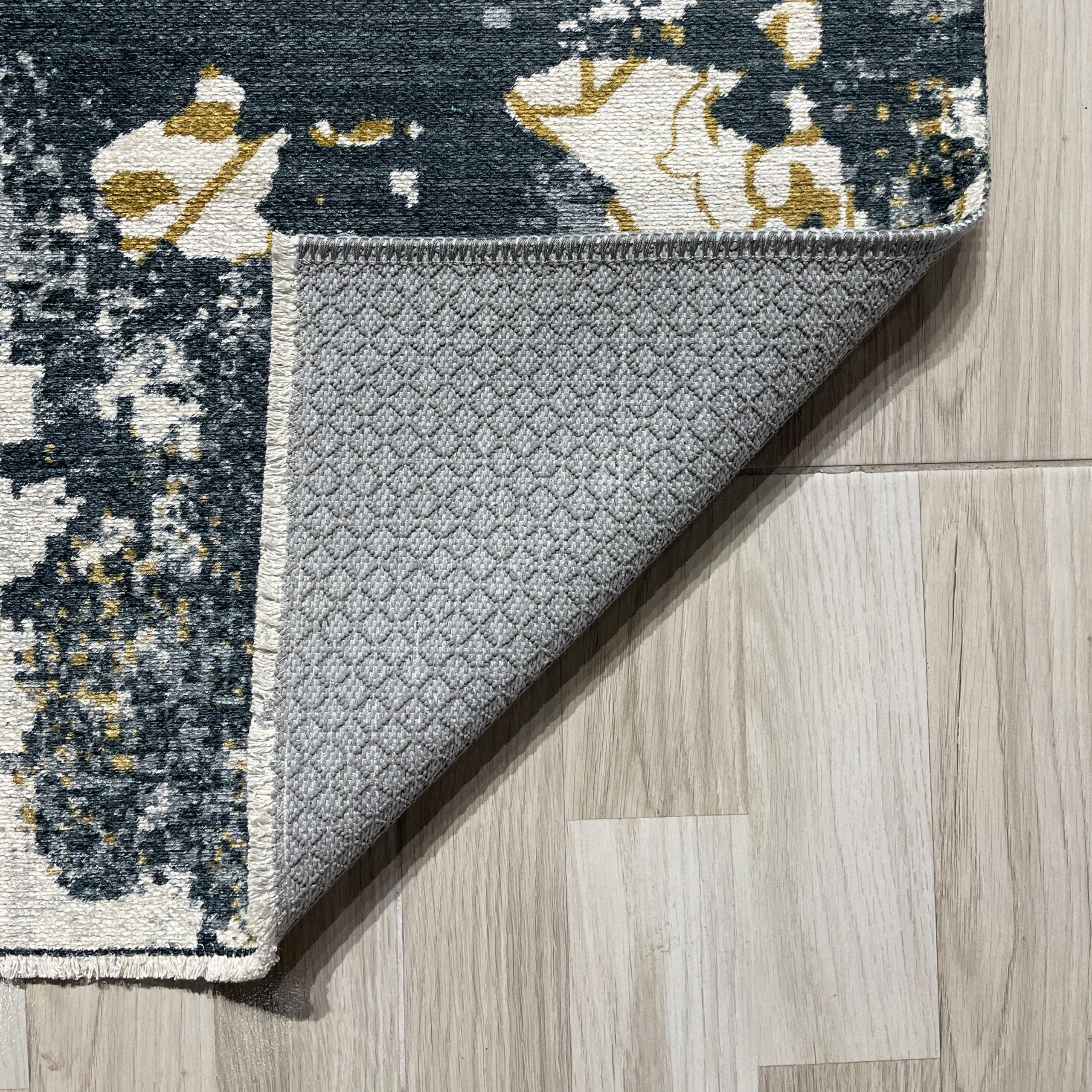 Netline Home Yellow Gold Modern Machine Washable Chenille Rug Design 2263-01 - Gallery Image 3 - Netline Home