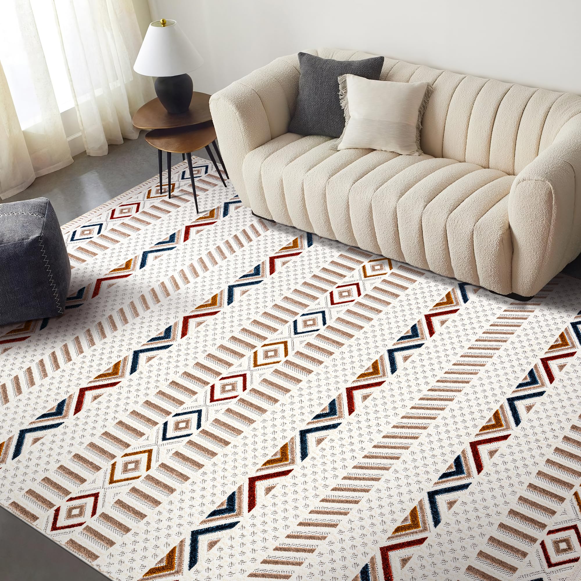 Netline Home RUGS DEPOT Area Rug for Living Room, Bedroom & Hallway β Soft & Durable Low Pile Area Rugs β Bohemian, Aztec & Boho Style β Pet & Kid-Friendly, Ideal for High-Traffic Areas (Copy)