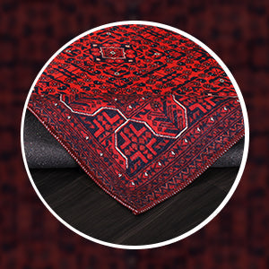 Netline Home Rugs Depot NH1317 – Machine Washable Bokhara Red Rug | Classic Geometric Oriental Carpet for Living Room & Bedroom