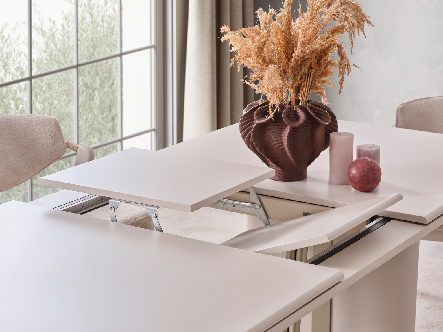 Modern Vegas dining table by Netline Home Interior with sleek surface and sturdy legs, perfect for contemporary dining rooms.