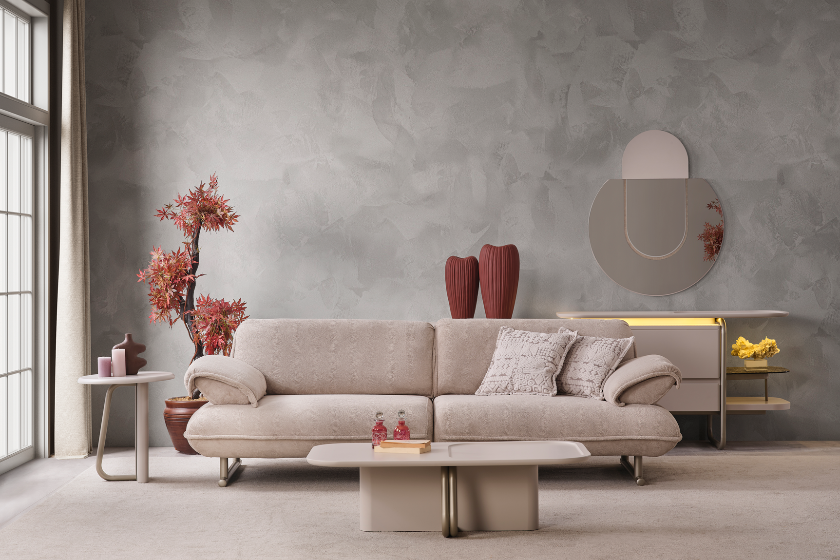 Netline Home Interior Vegas 3 Seater Sofa showcasing stylish design and comfortable seating for everyday use.
