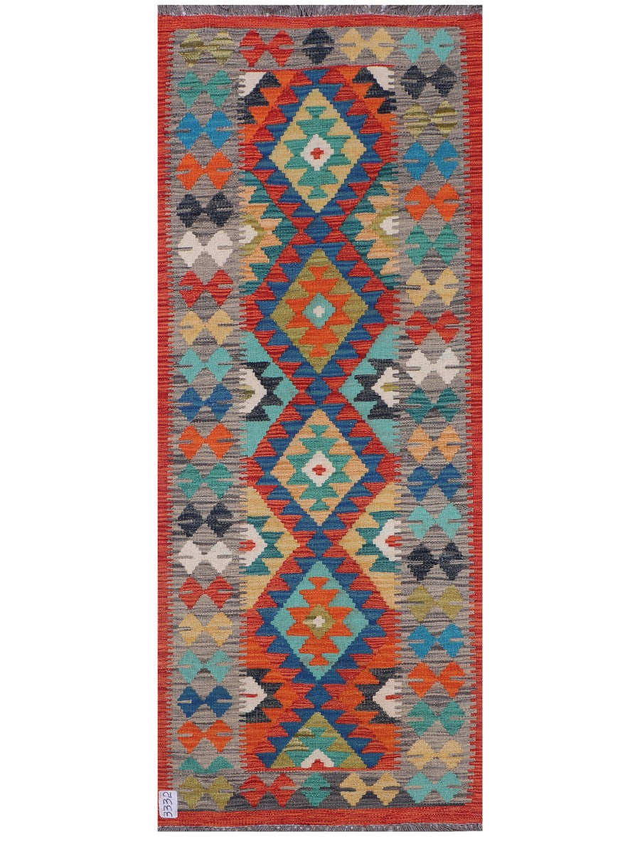 Maimana Afghanistan Kilim Rug - 188 x74 cm