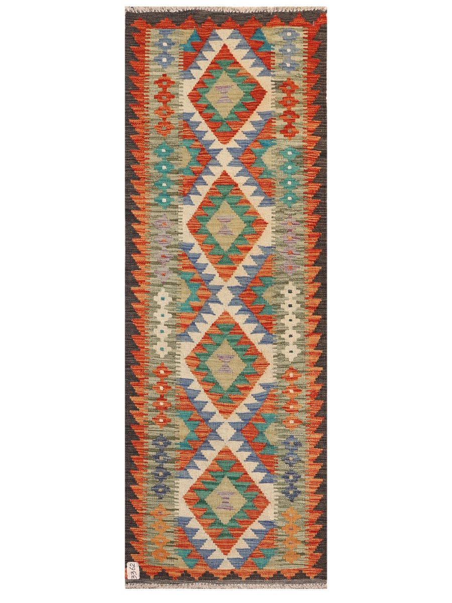 Maimana Afghanistan Kilim Rug - 202 x72 cm