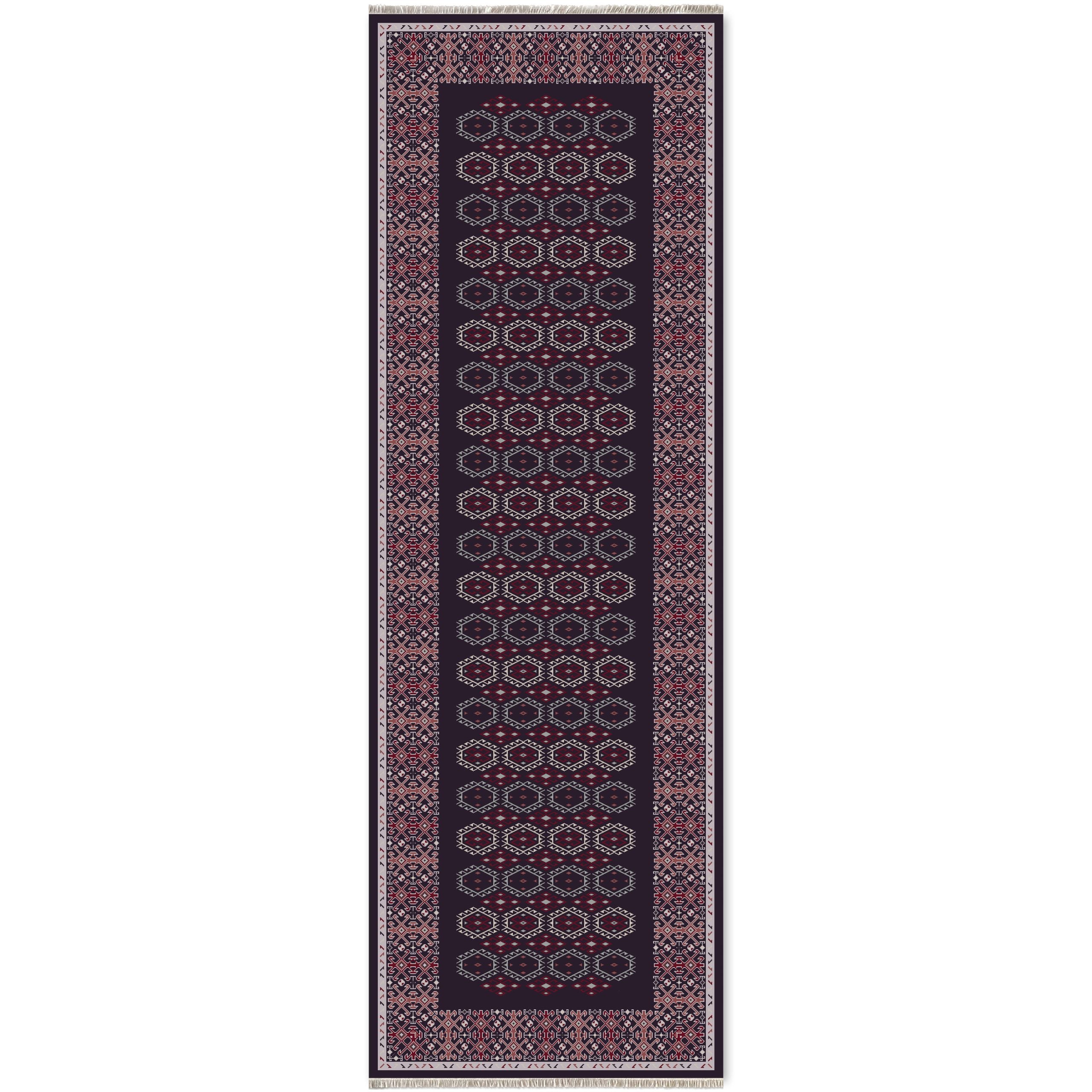 Netline Home Blue Navy Ethnic Classic Machine Washable Chenille Rug Design 341-01 - Gallery Image 6 - Netline Home