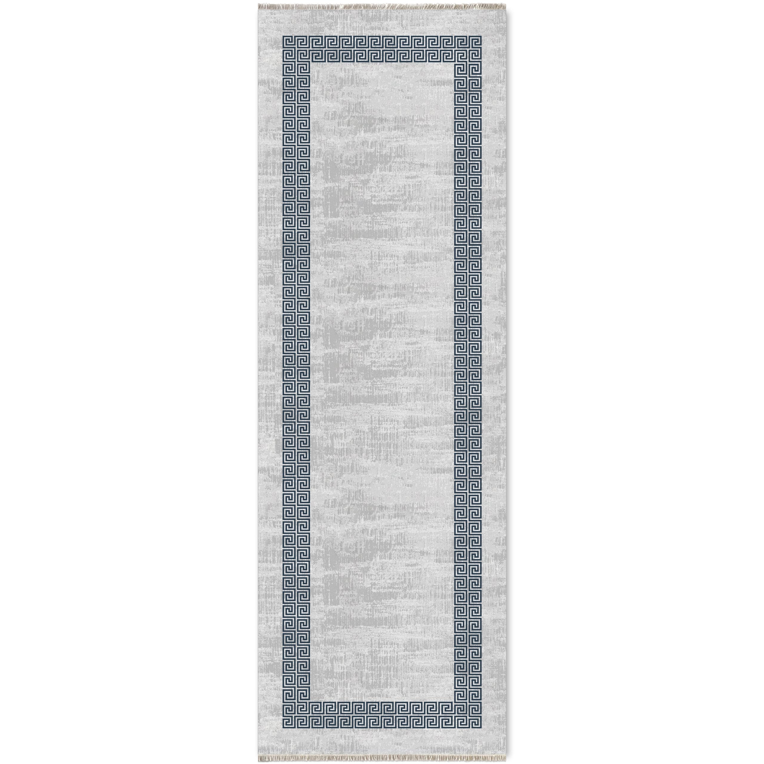 Netline Home Gray Silver Classic Modern Machine Washable Chenille Rug Design NH7051 - Gallery Image 6 - Netline Home