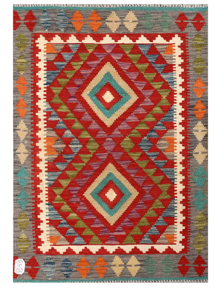 Maimana Afghanistan Kilim Rug - 117 x 82 cm