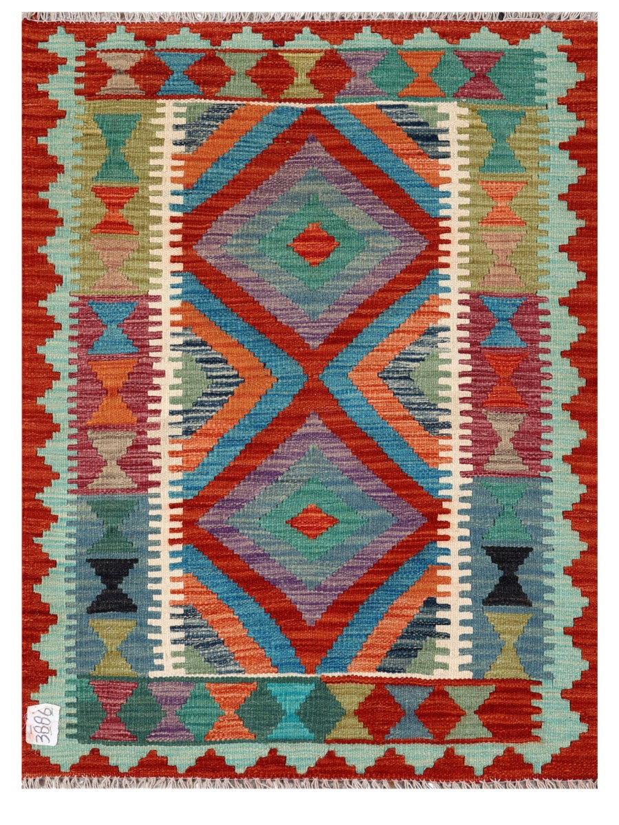 Maimana Afghanistan Kilim Rug - 116 x 83 cm