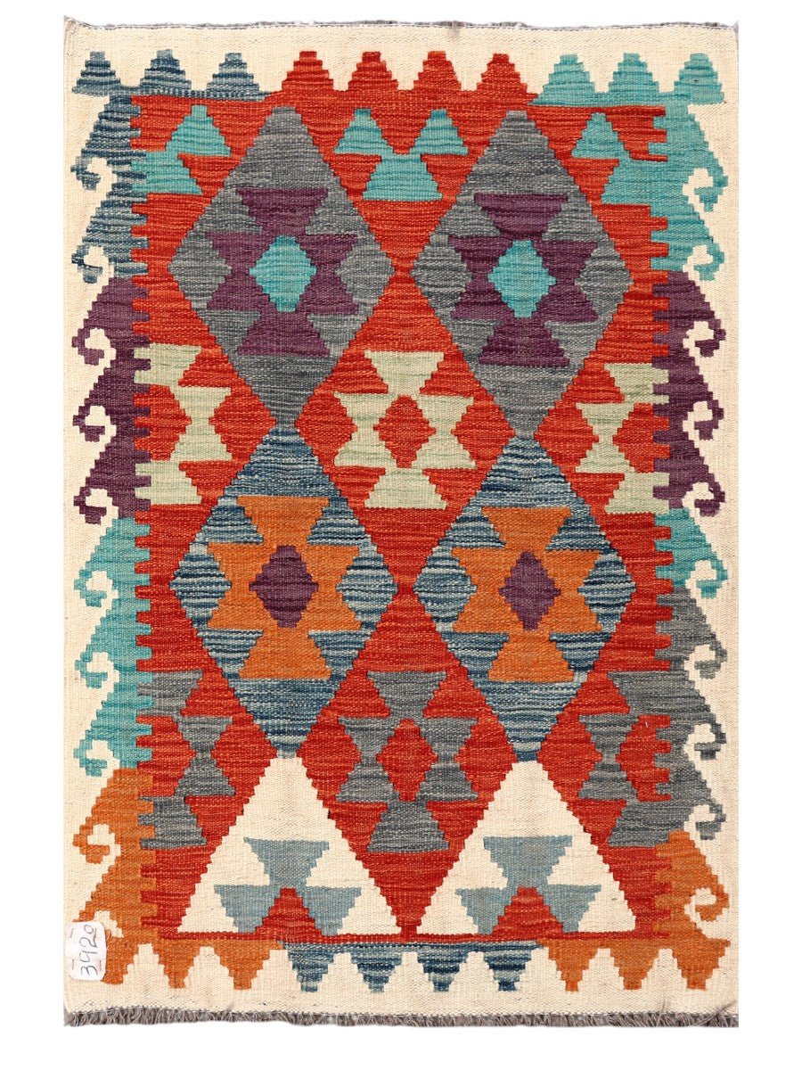 Maimana Afghanistan Kilim Rug - 123 x 82 cm