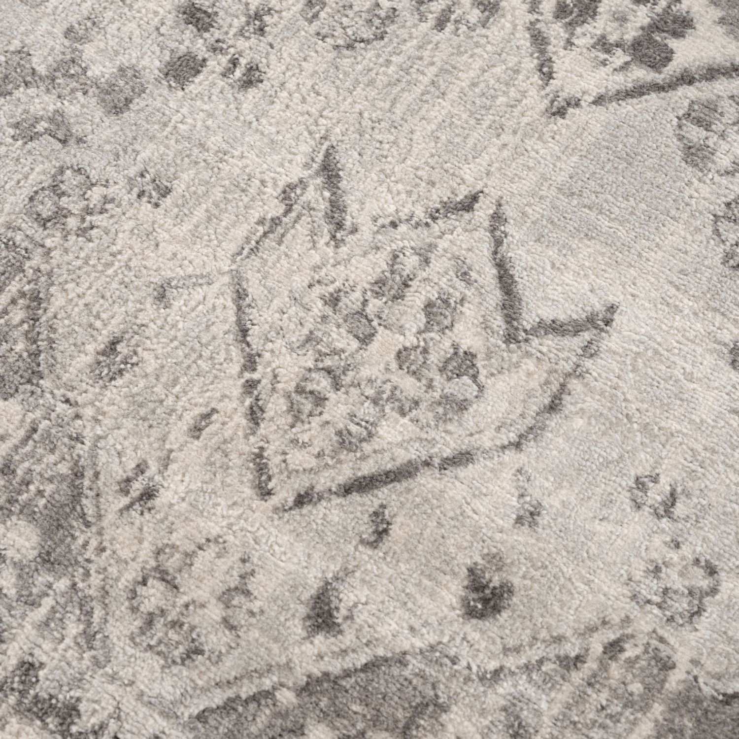 Montana Oriental Grey Rug by The Rugs, showcasing a detailed grey patterned rug with intricate oriental design and soft texture.