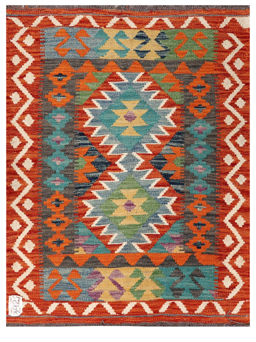 Maimana Afghanistan Kilim Rug - 104 x 79 cm