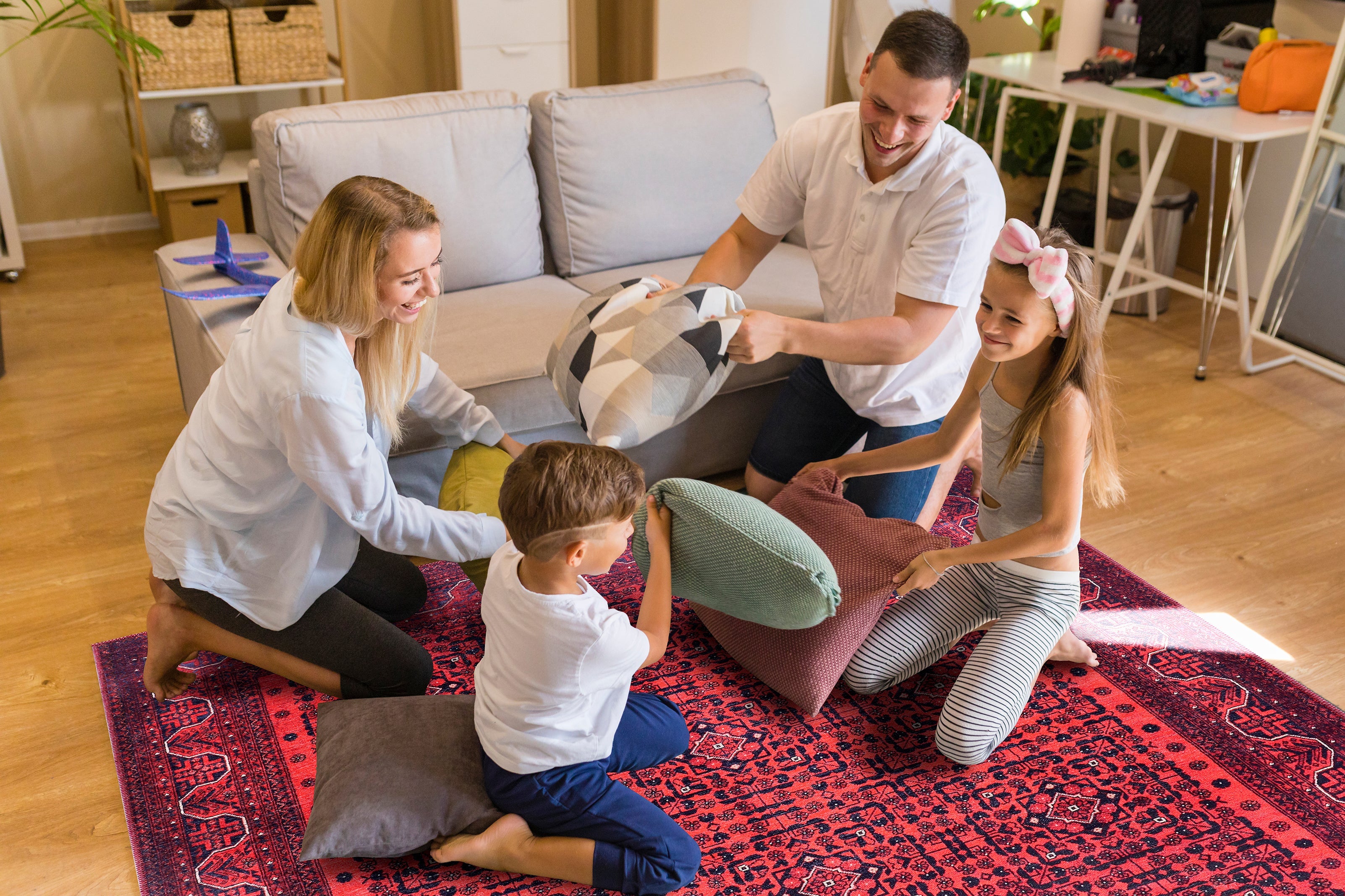 Netline Home Rugs Depot NH1317 – Machine Washable Bokhara Red Rug | Classic Geometric Oriental Carpet for Living Room & Bedroom