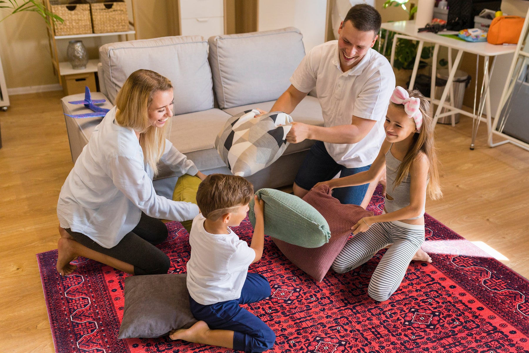 Machine washable Bokhara red rug by Netline Home featuring a classic geometric oriental design, suitable for living rooms and bedrooms.