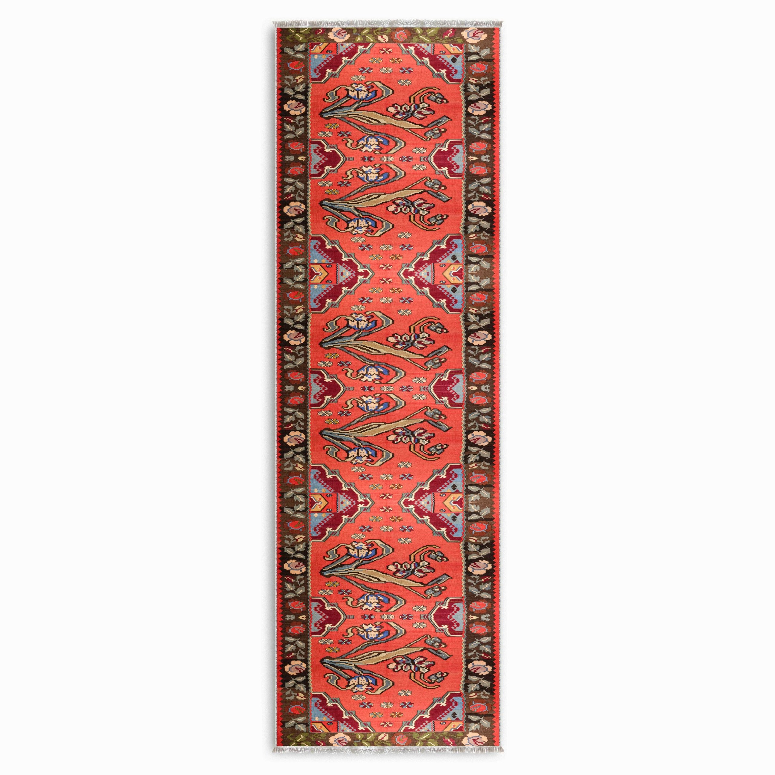 Netline Home Red Burgundy Pink Fuchsia Ethnic Classic Vintage Machine Washable Chenille Rug Design NH7154 - Gallery Image 6 - Netline Home
