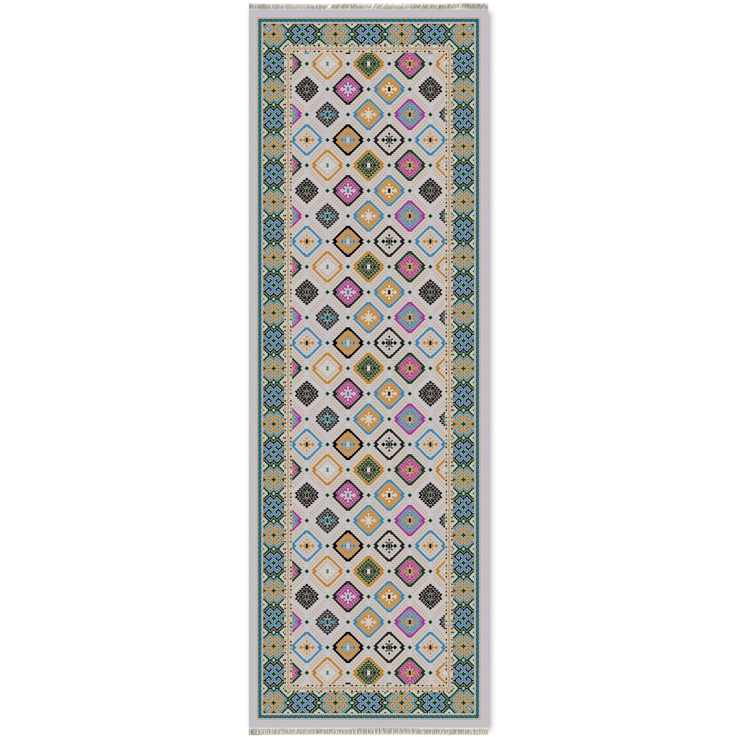 Netline Home Yellow Gold Ethnic Machine Washable Chenille Rug Design NH7062 - Gallery Image 6 - Netline Home