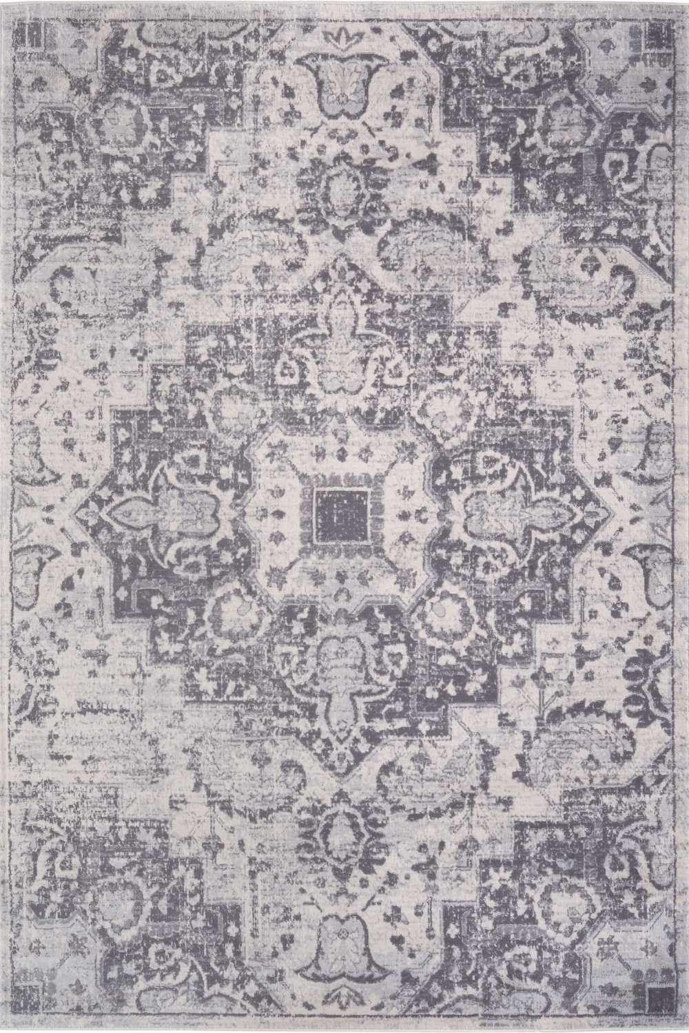 Montana Vintage Grey Rug by The Rugs, 4060 model, showcasing a soft, textured vintage-style grey area rug with intricate patterns.