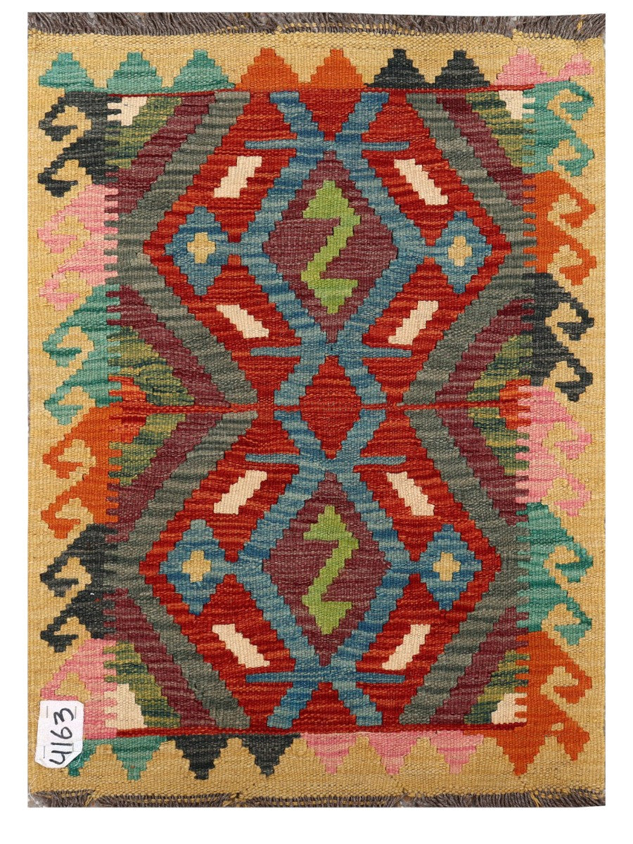 Maimana Afghanistan Kilim Rug - 84 x 61 cm