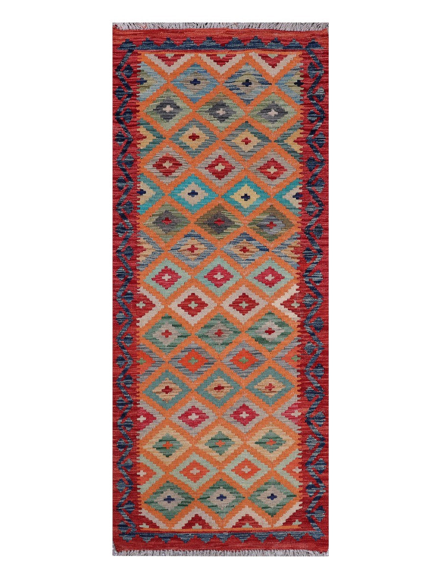 Maimana Afghanistan Kilim Rug - 195 x79 cm