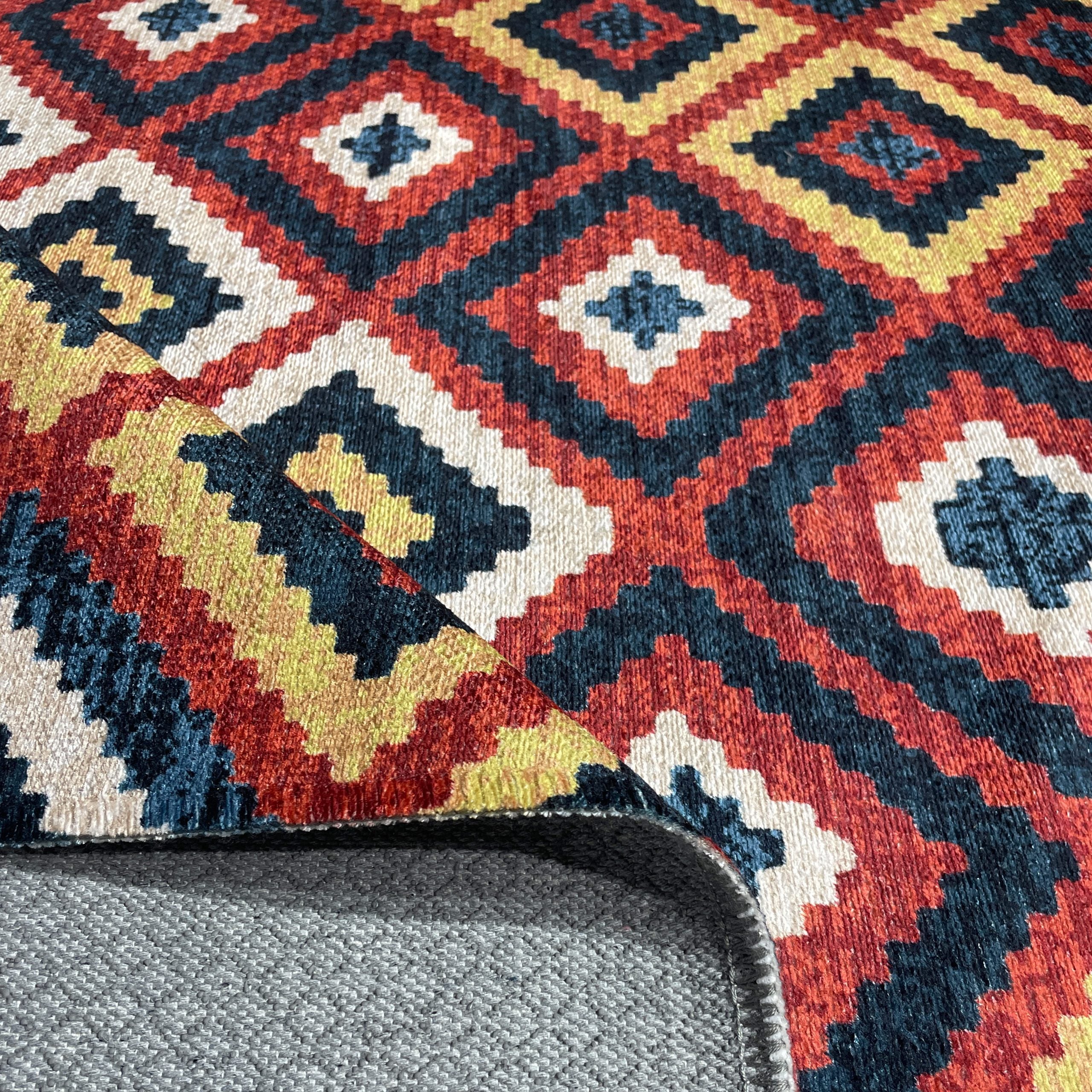 Netline Home Red Burgundy Ethnic Classic Machine Washable Chenille Rug Design NH7069 - Gallery Image 4 - Netline Home