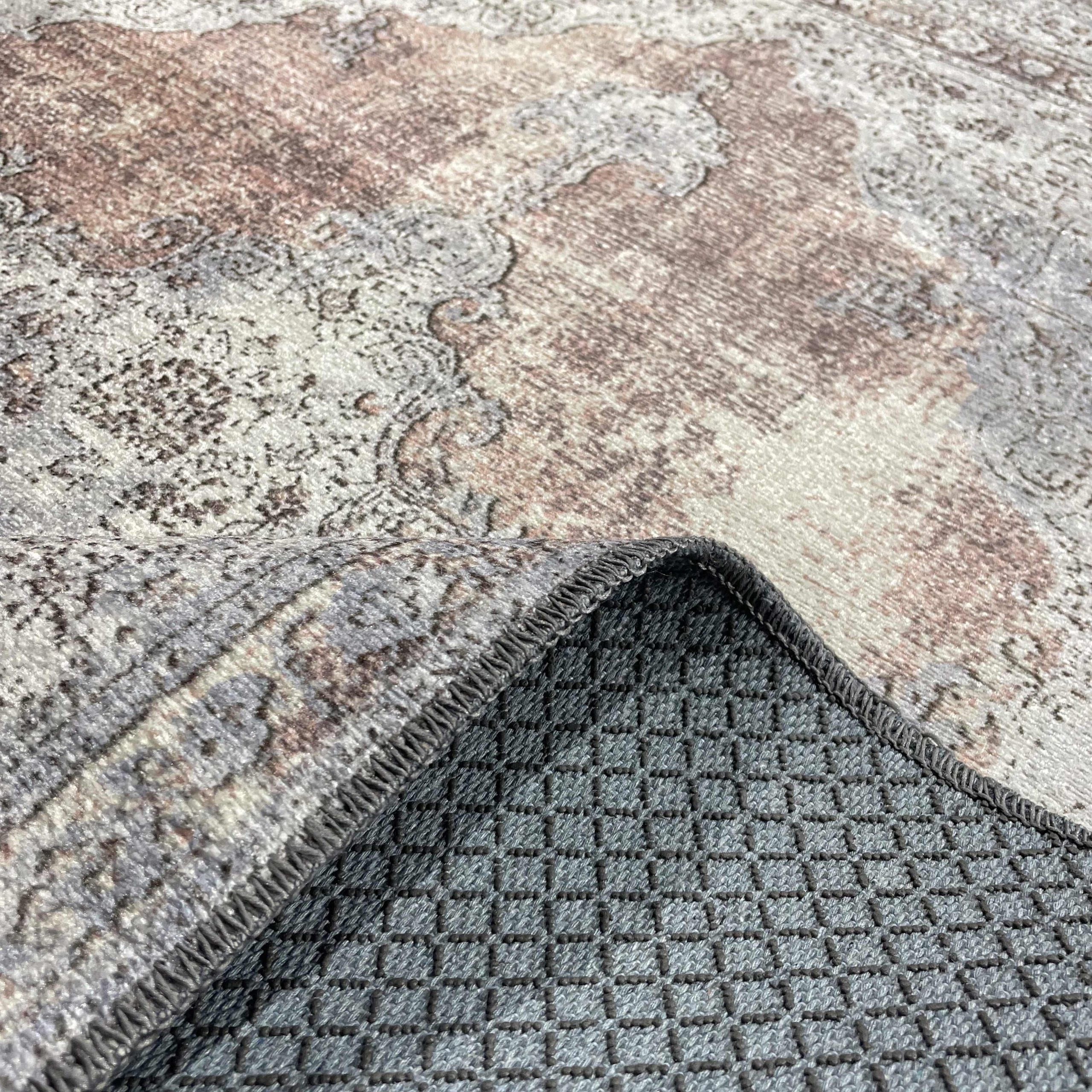Netline Home Mink Brown Classic Vintage Machine Washable Chenille Rug Design NH7108 - Gallery Image 3 - Netline Home