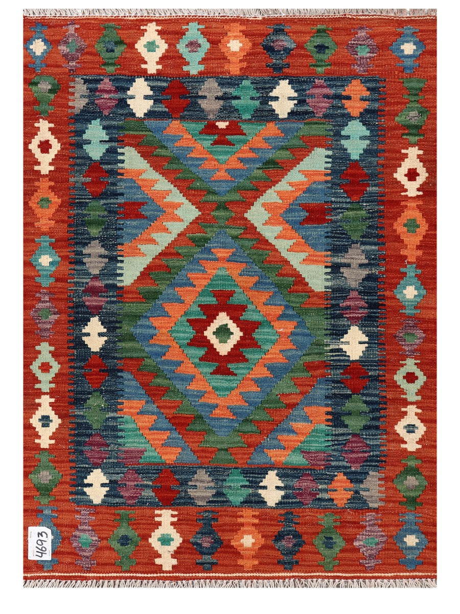 Maimana Afghanistan Kilim Rug - 123 x 88 cm