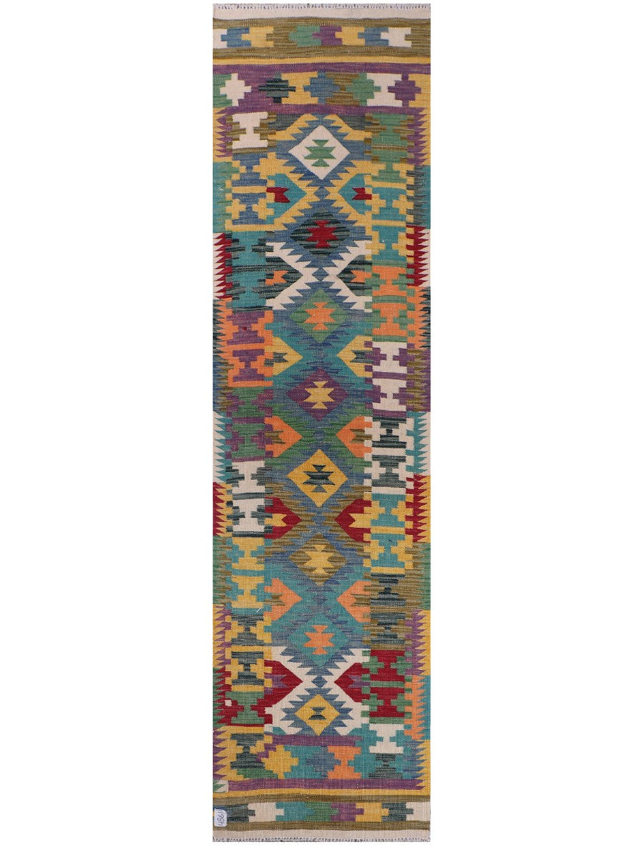 Maimana Afghanistan Kilim Runner - 296 x 77 cm