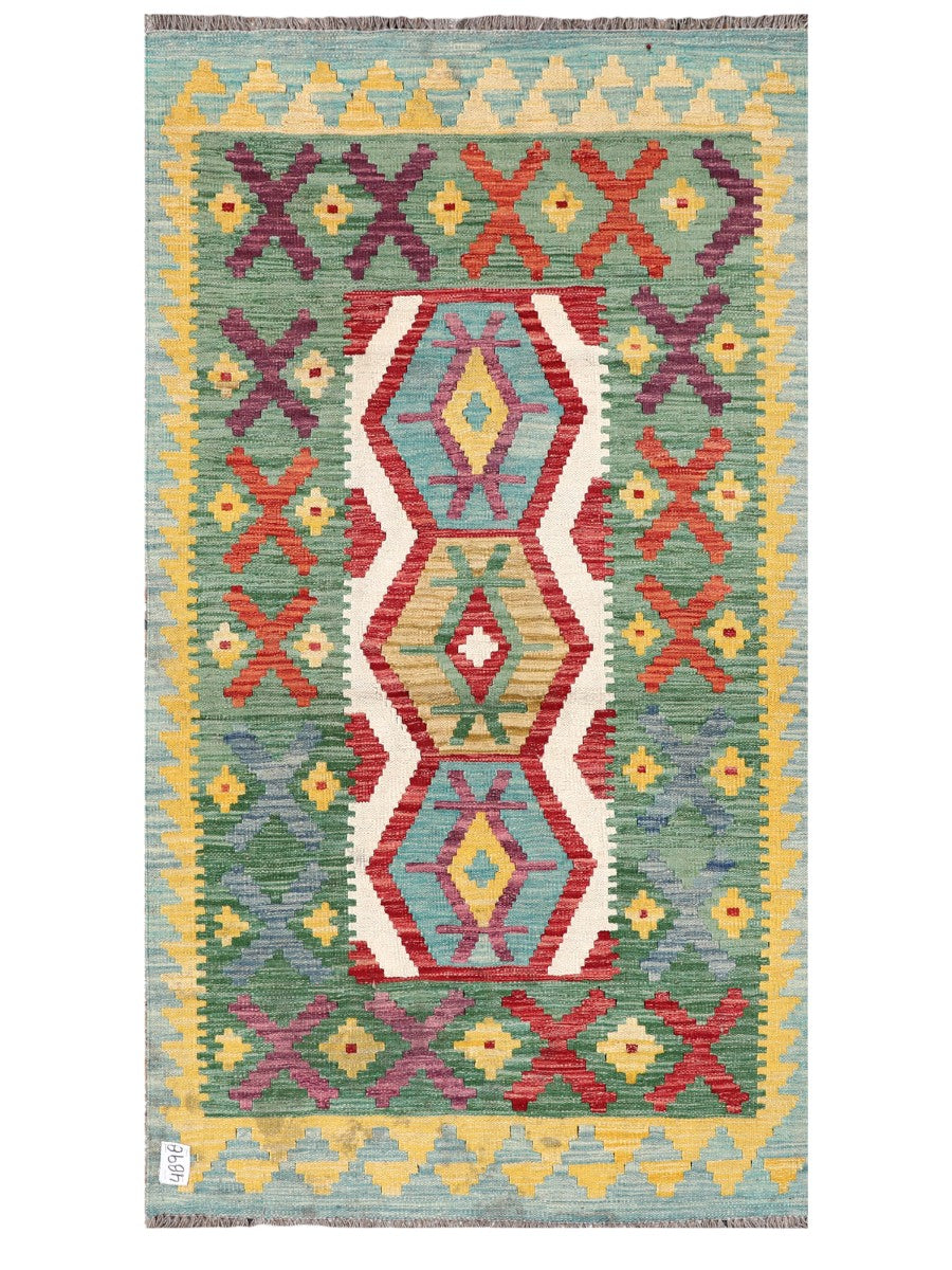 Maimana Afghanistan Kilim Rug - 183 x 100 cm