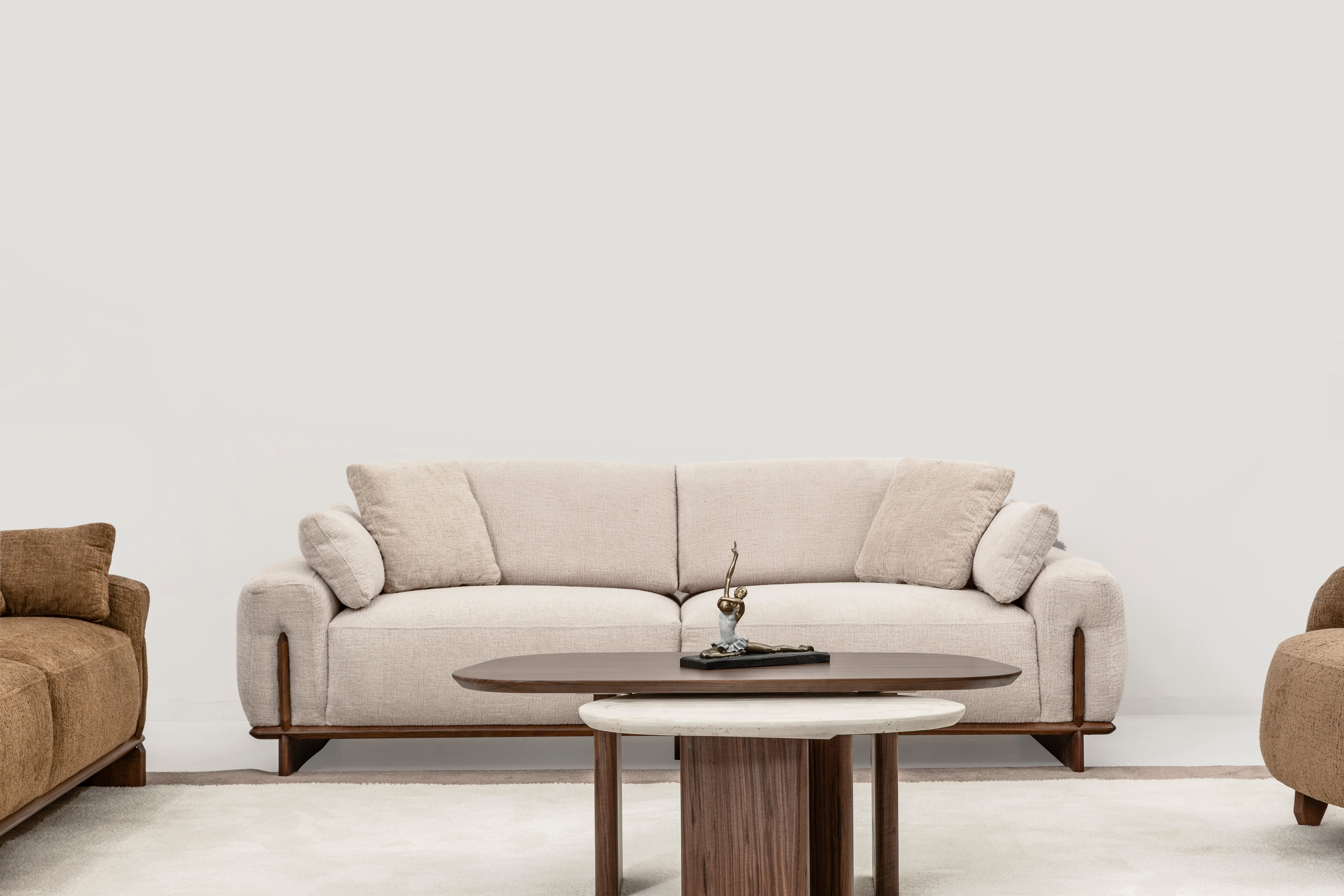 Netline Home Interior Rolex 3 Seater Sofa showcasing plush fabric, modern design, and comfortable seating for everyday use.