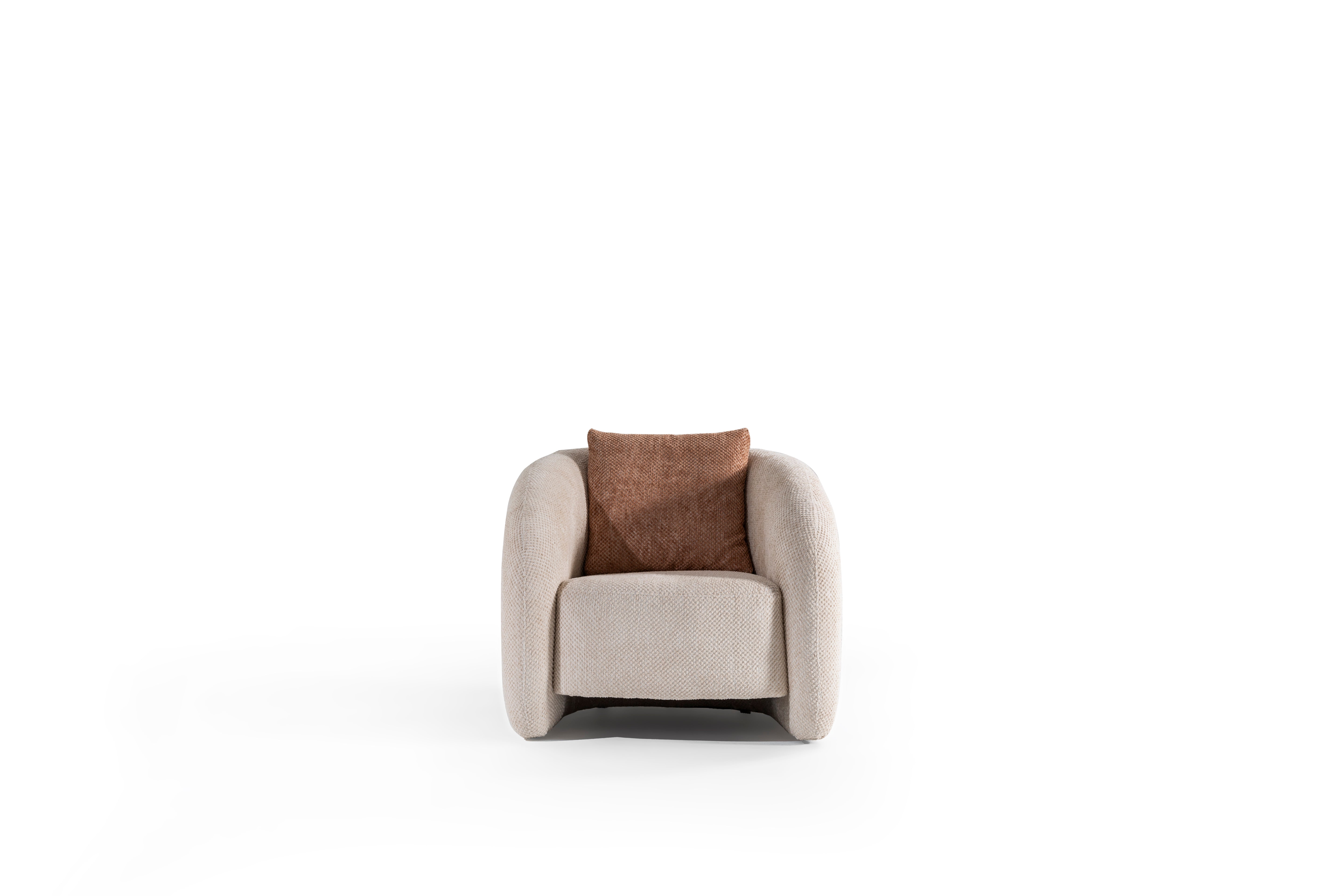 Netline Home Interior Lincoln armchair with plush fabric upholstery, stylish accent seating for modern living rooms.
