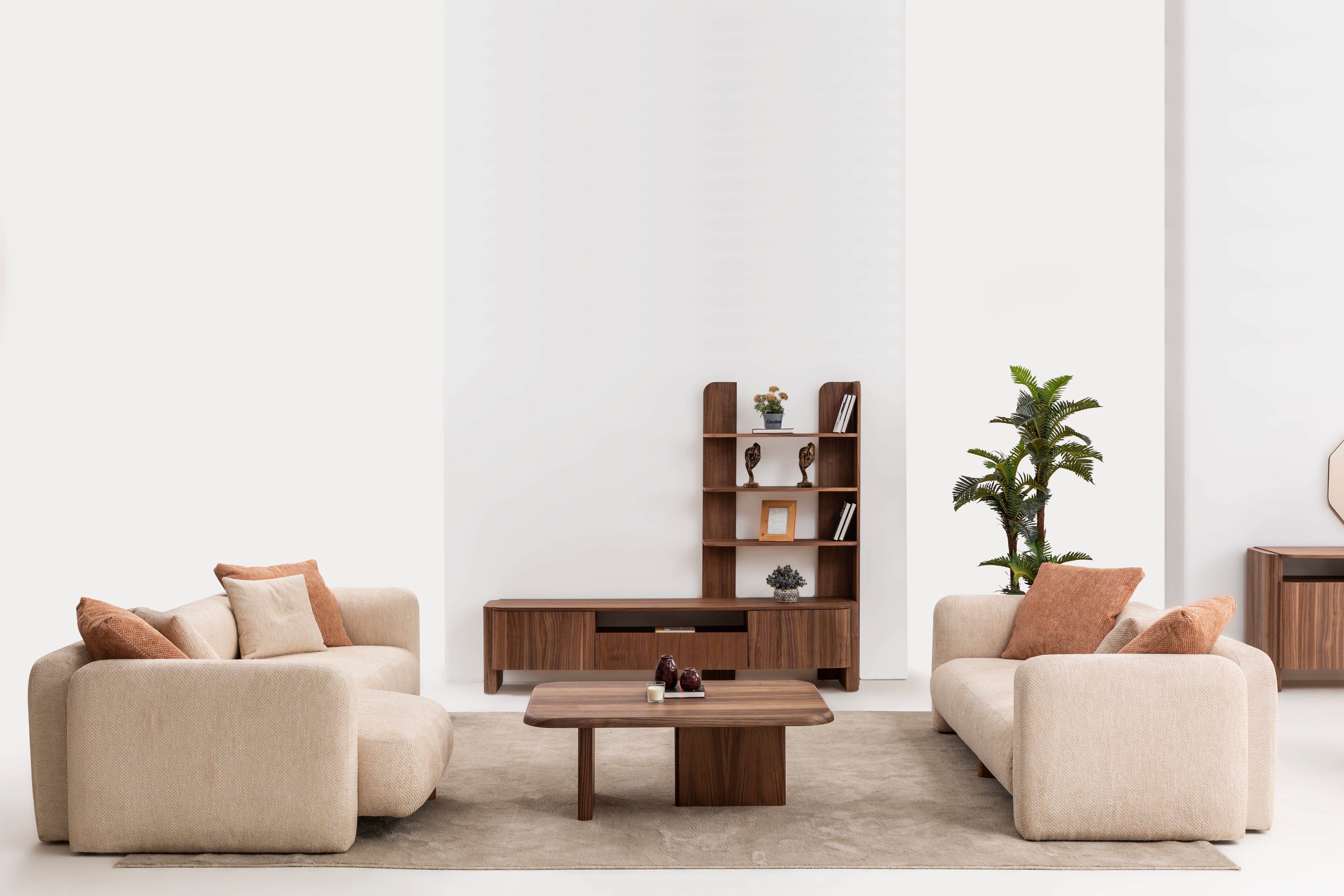 Contemporary Lincoln sofa set by Netline Home Interior with plush cushions and sleek fabric upholstery in a modern living room setting.
