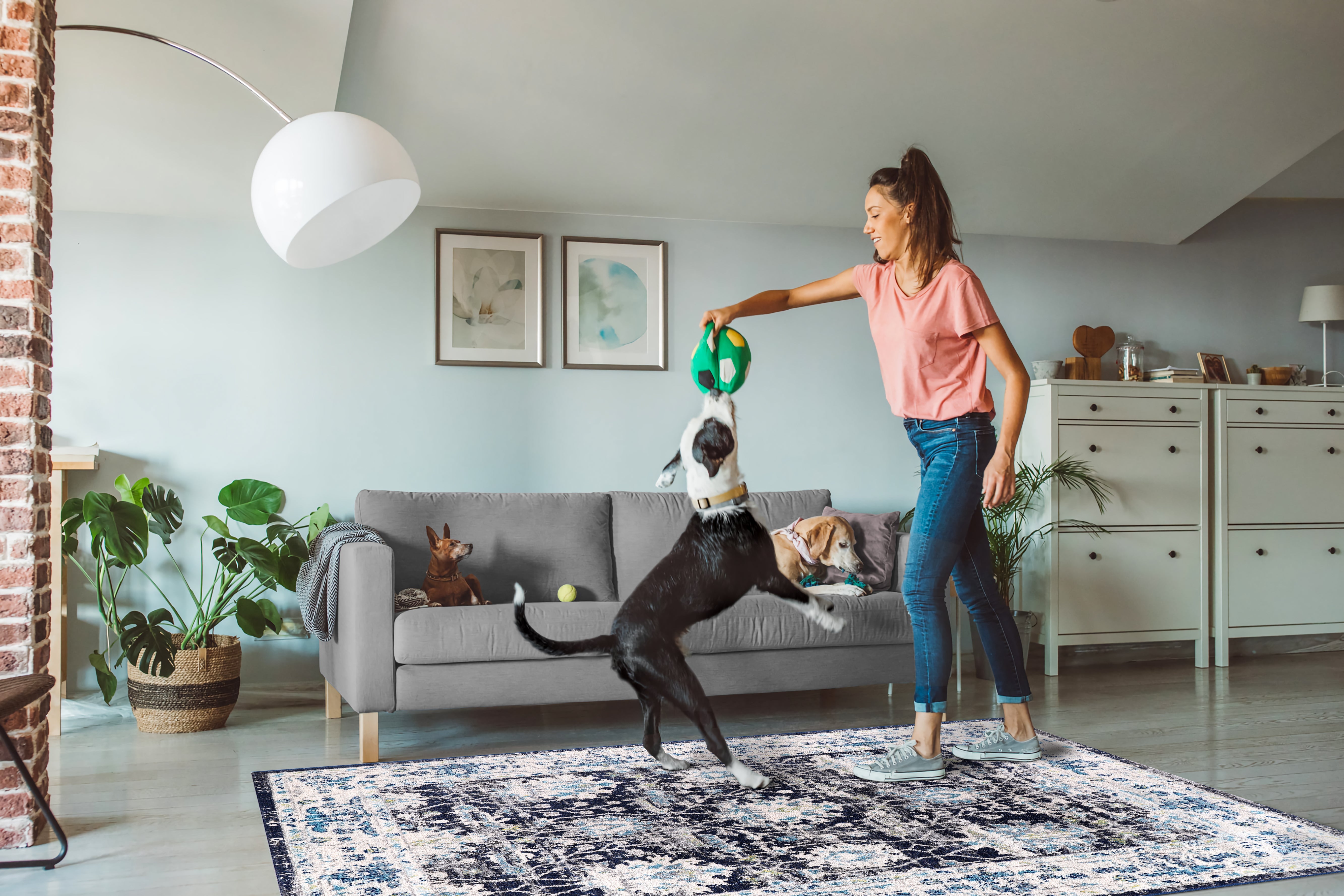 Vintage Area Rug 7652 – Blue Navy Distressed Floral
