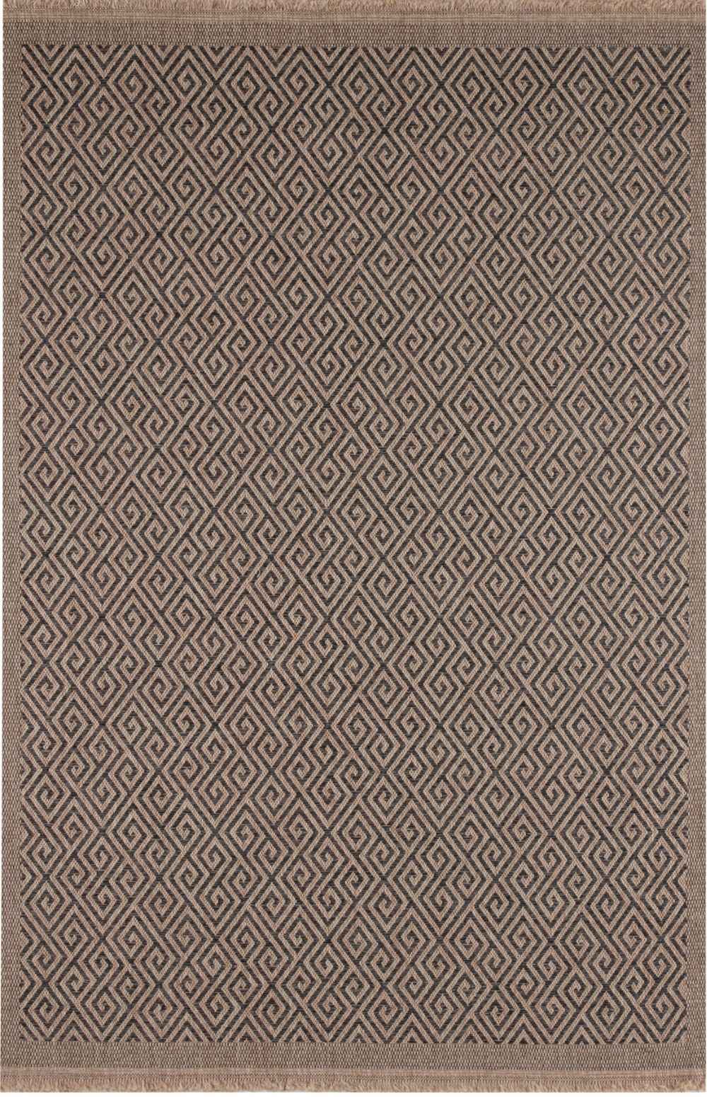 Dark grey Nature outdoor rug by The Rugs, showcasing a textured woven design suitable for outdoor patio or garden spaces.