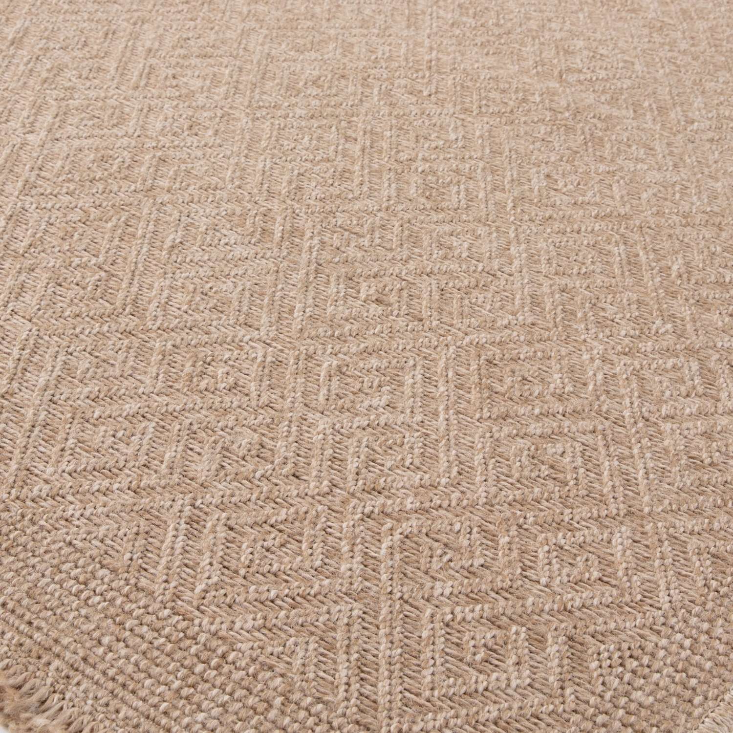 Neutral outdoor rug by The Rugs featuring natural tones, ideal for patio or garden decor, shown in the product image.